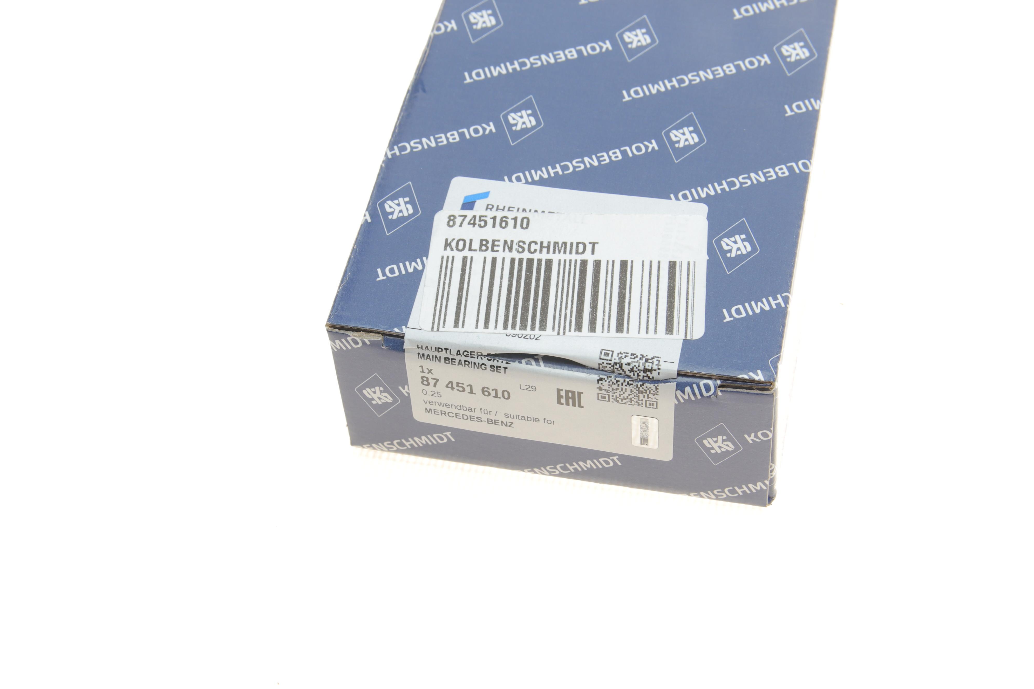 Вкладиші корінні MB 124 (W124)/190 (W201)/G-Class (W460) 2.0/2.3 (M102) 82-93 (+0.25)