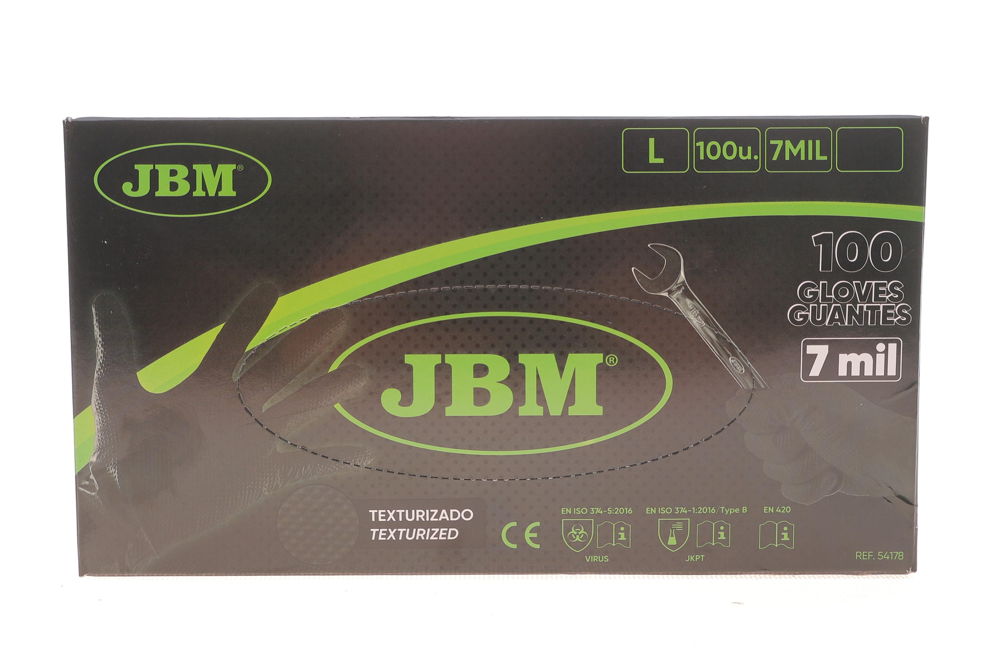 Рукавиці нітрилові (L) 100 шт. 7 mil (чорні Diamond texture)