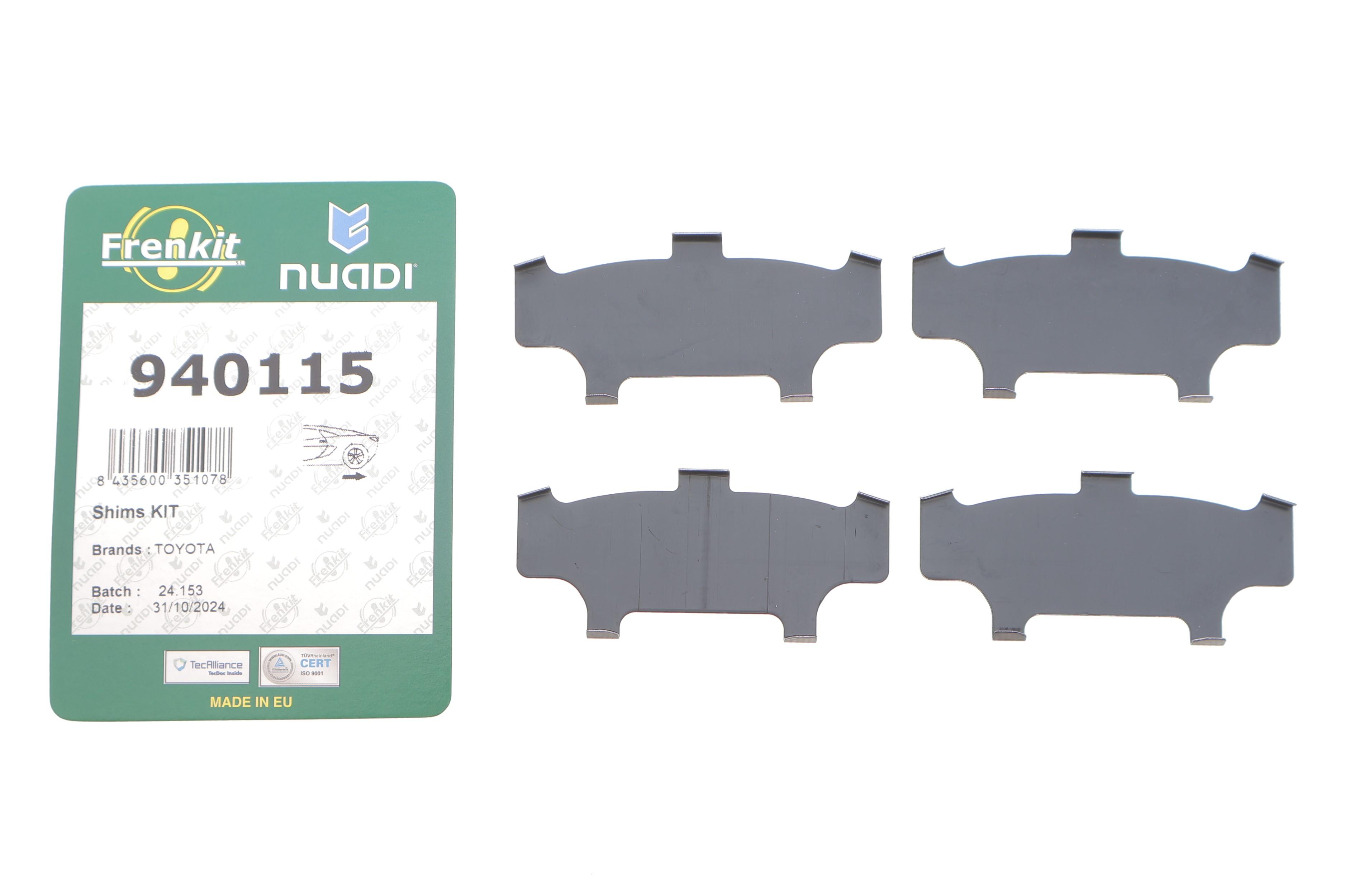 Комплект противоскрипных пластин (задних) Toyota Avensis/ Previa 2.0/2.0D 01-09 (Sumitomo)