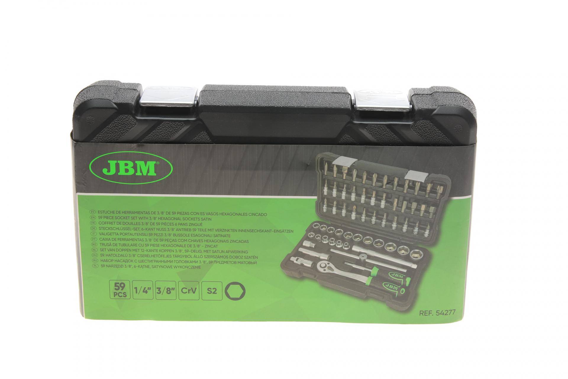 Набір інструменту комбінований 1/4", 3/8" (головки, головки зі вставкою, біти) 59 од.