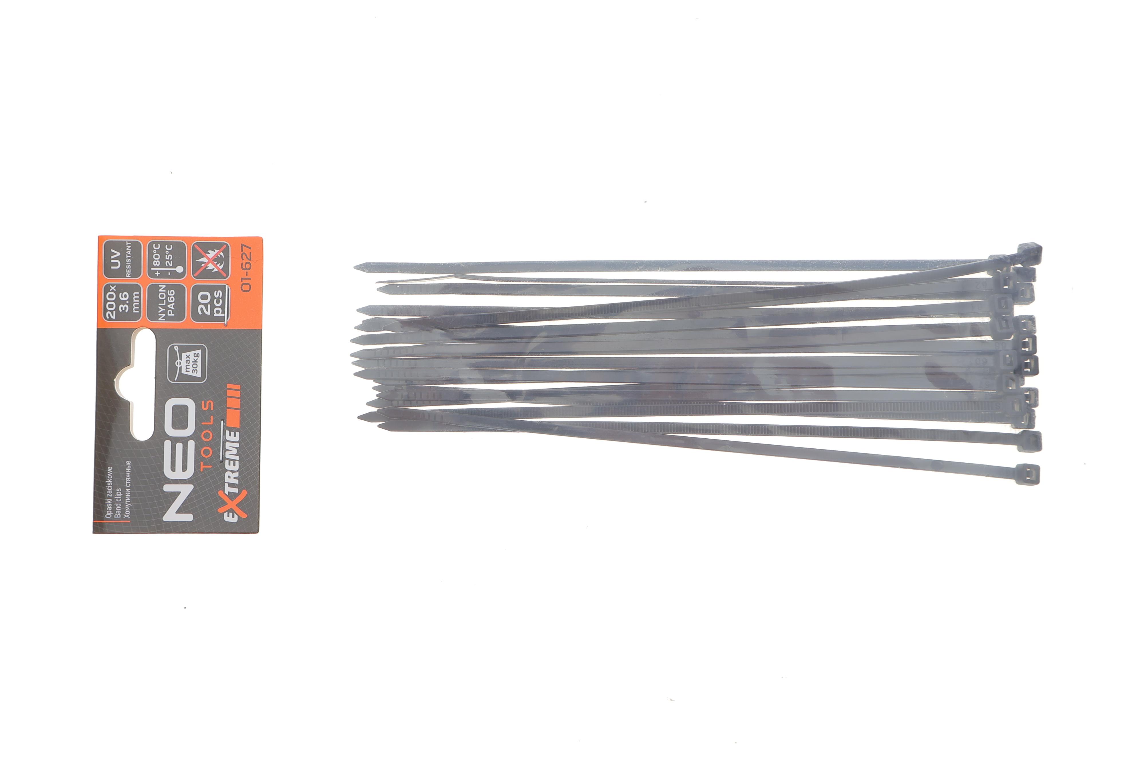 Набір стяжок пластикових EXTREME 3,6x200 мм 20 од. (чорна)