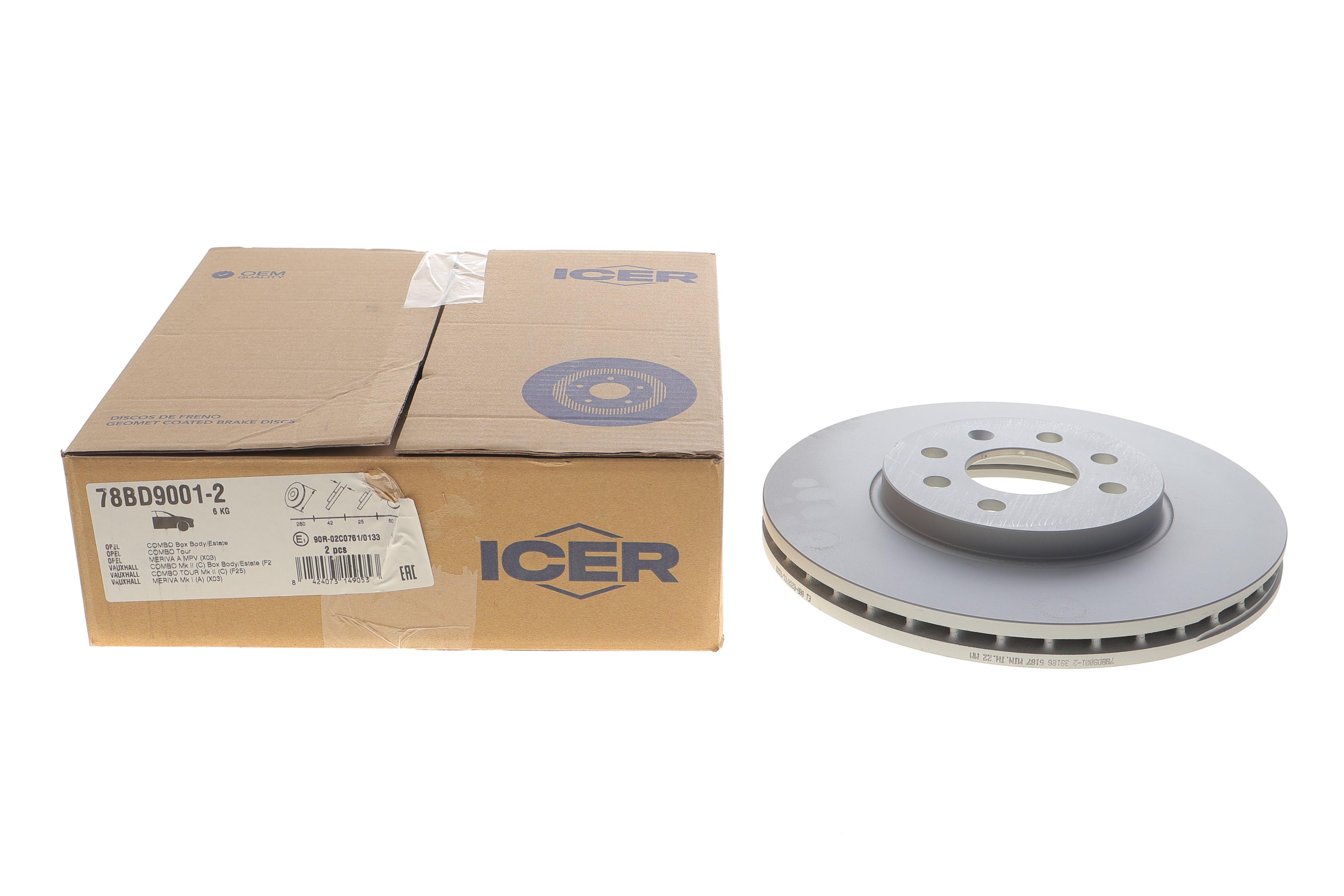 Диск гальмівний (передній) Opel Combo 01- (280x24.8) (вент.)