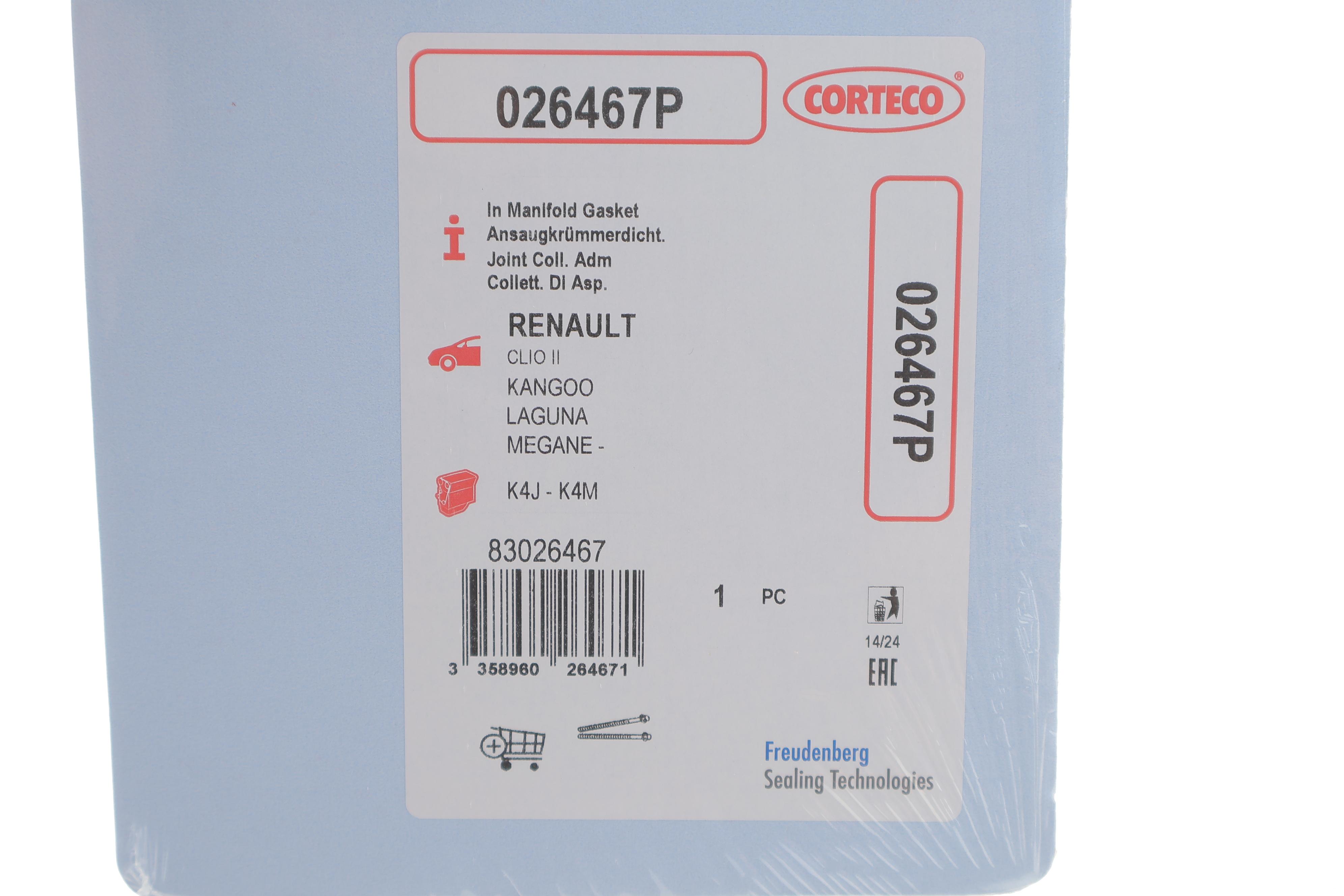 Прокладка колектора впускного Renault Kangoo 1.6 16V 01-