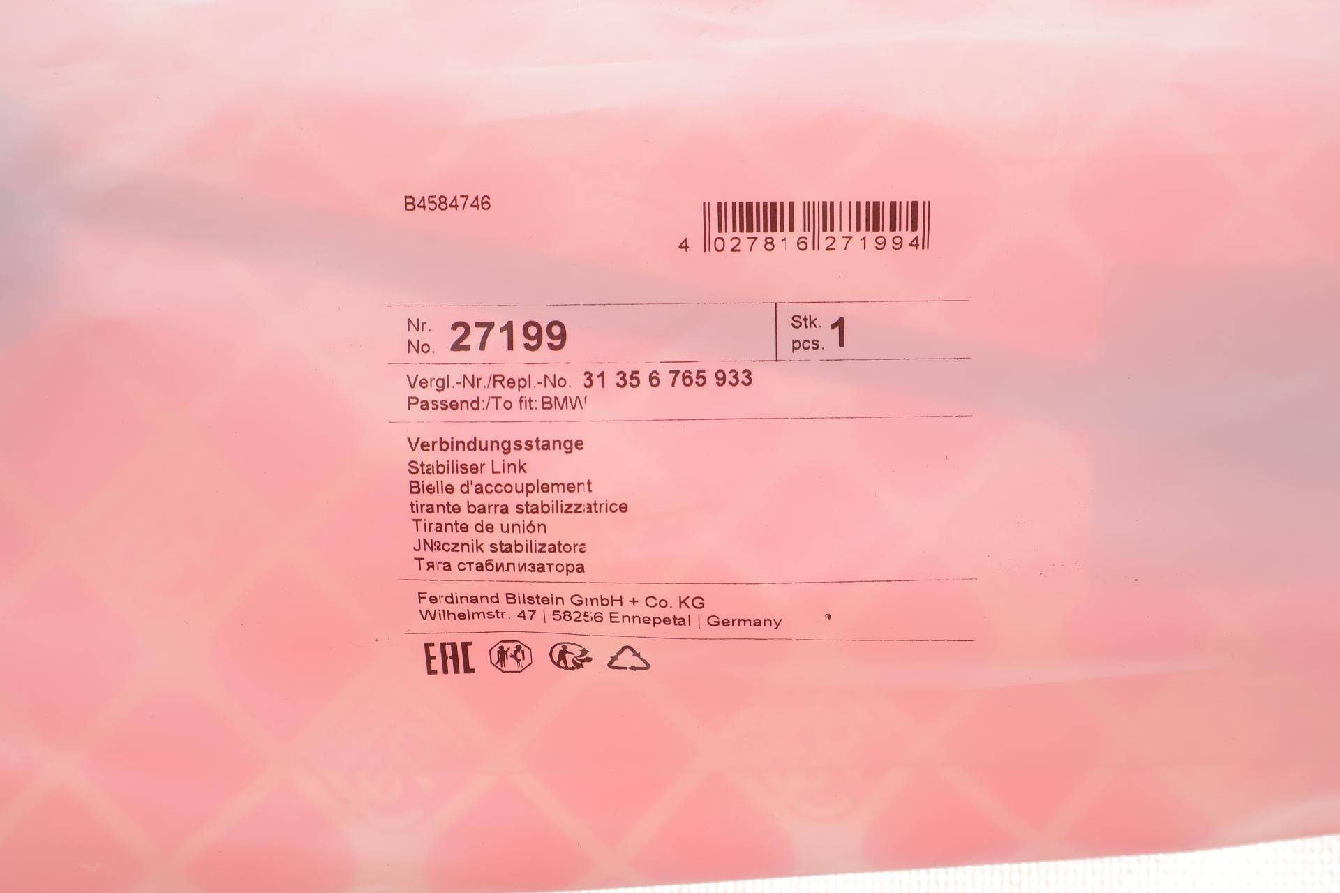 Тяга стабілізатора (переднього) (L) BMW 1 (E81/E88)/3 (E90-E93) 04-