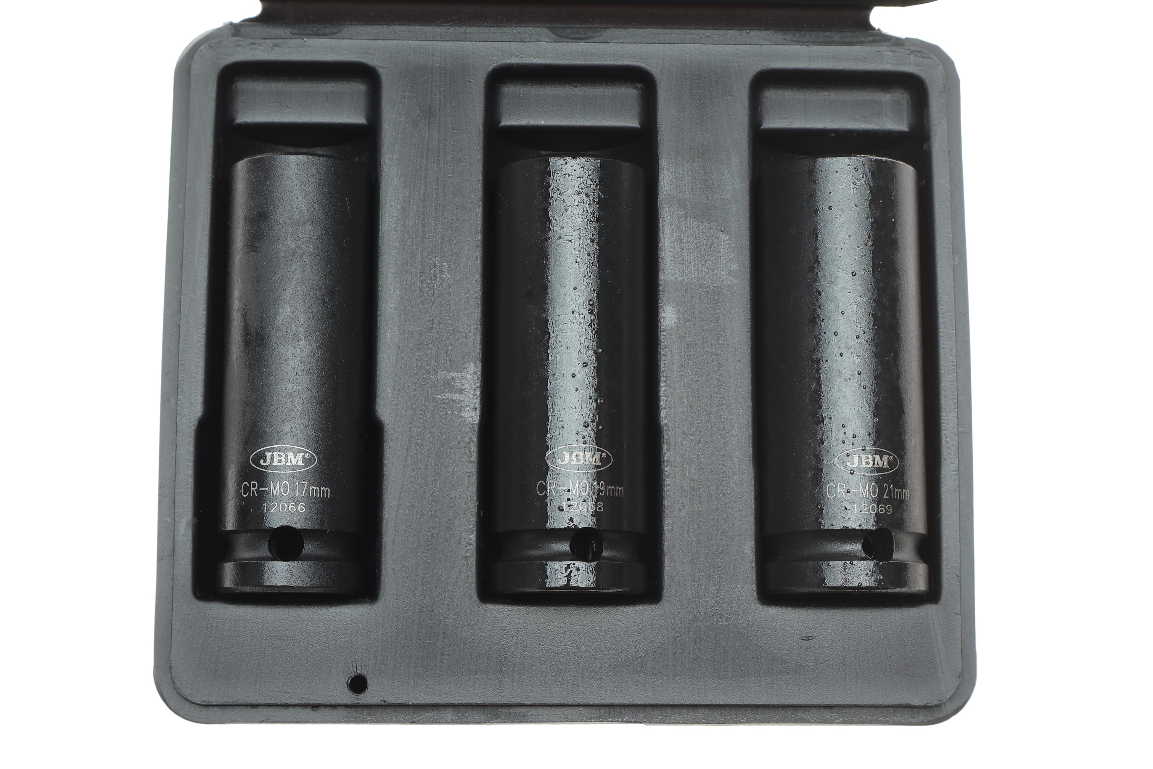 Набір ударних головок 1/2" 17-19-21 мм Long 78 мм