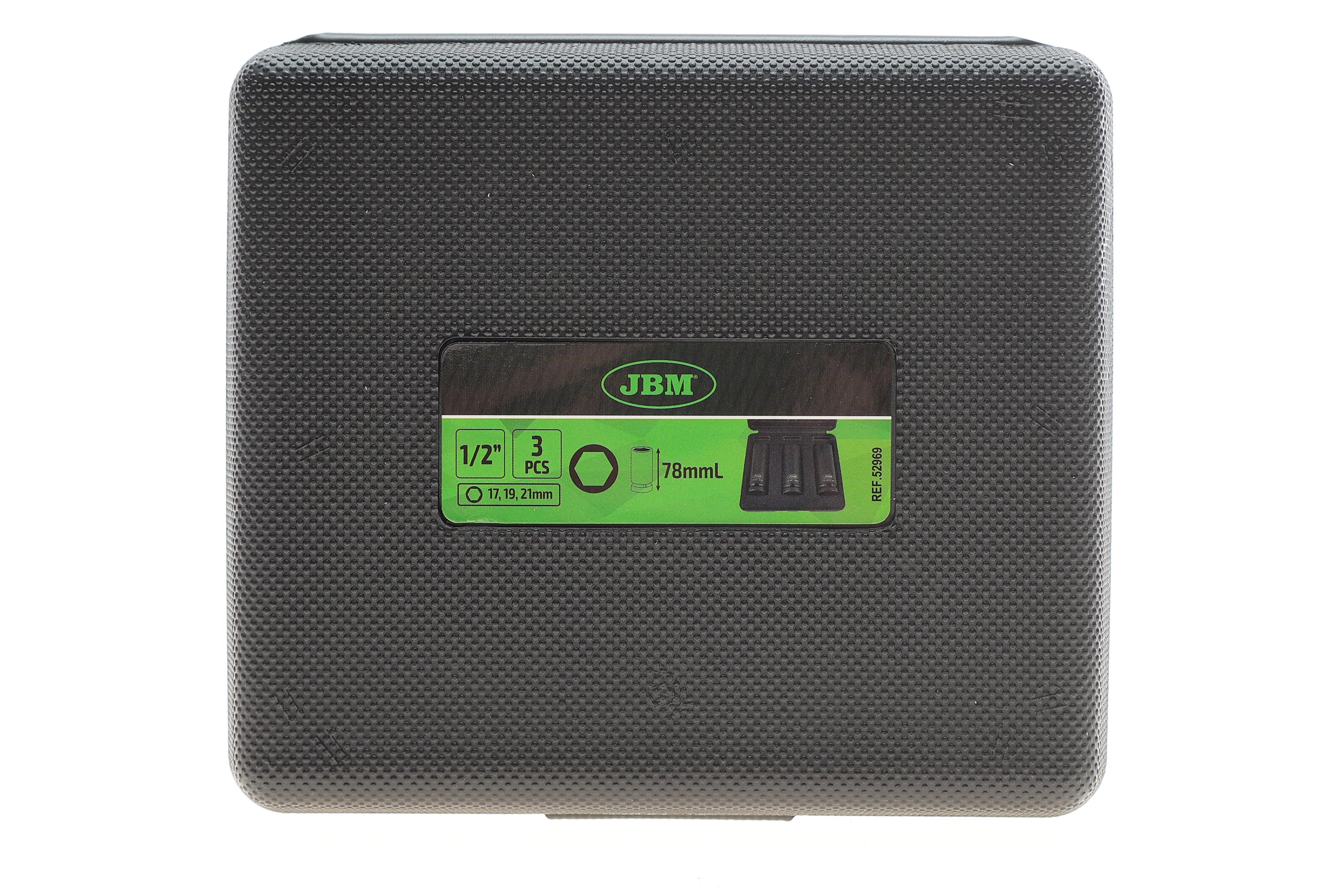 Набір ударних головок 1/2" 17-19-21 мм Long 78 мм