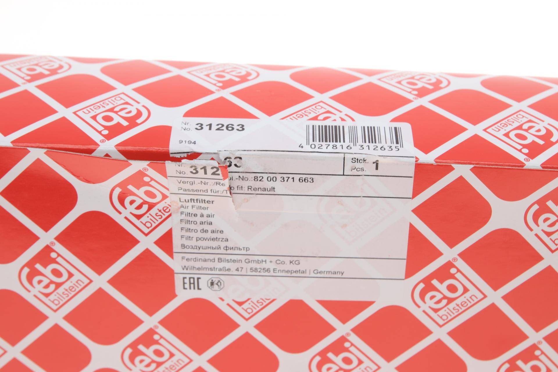 Фільтр повітряний Renault Kangoo II 1.5 Blue dCi 19-/Megane/Scenic 1.9 dCi 03-08/ 2.0 dCi 09-