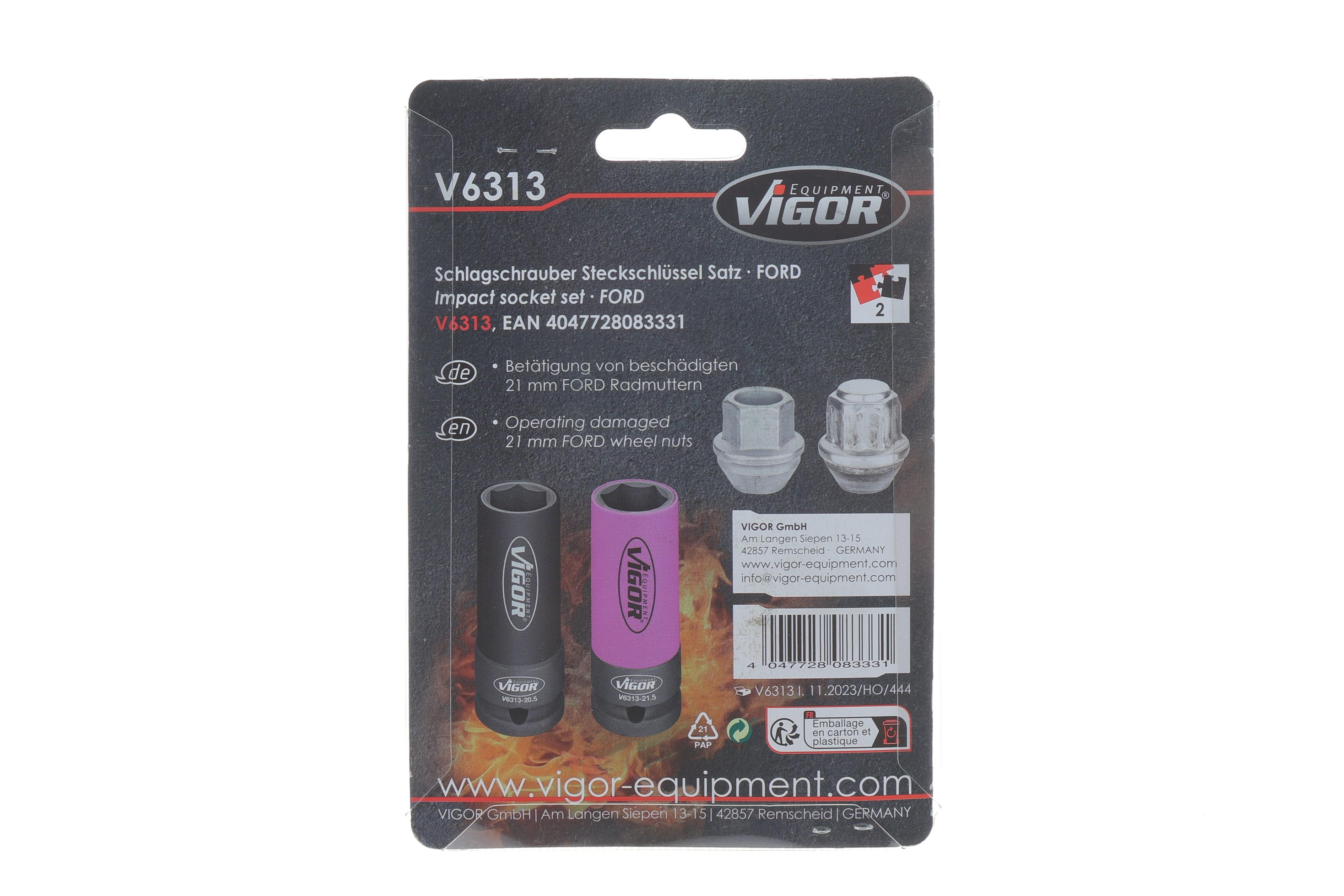 Набор ударных головок 1/2" для шиномонтажа 20,5-21,5 мм