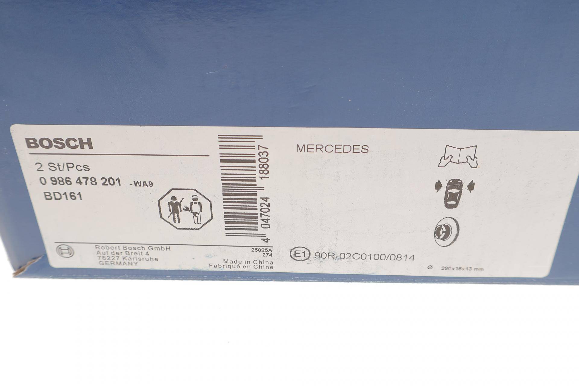 Диск гальмівний (передній) MB 207-508D 77-96 (280x16) (повний)