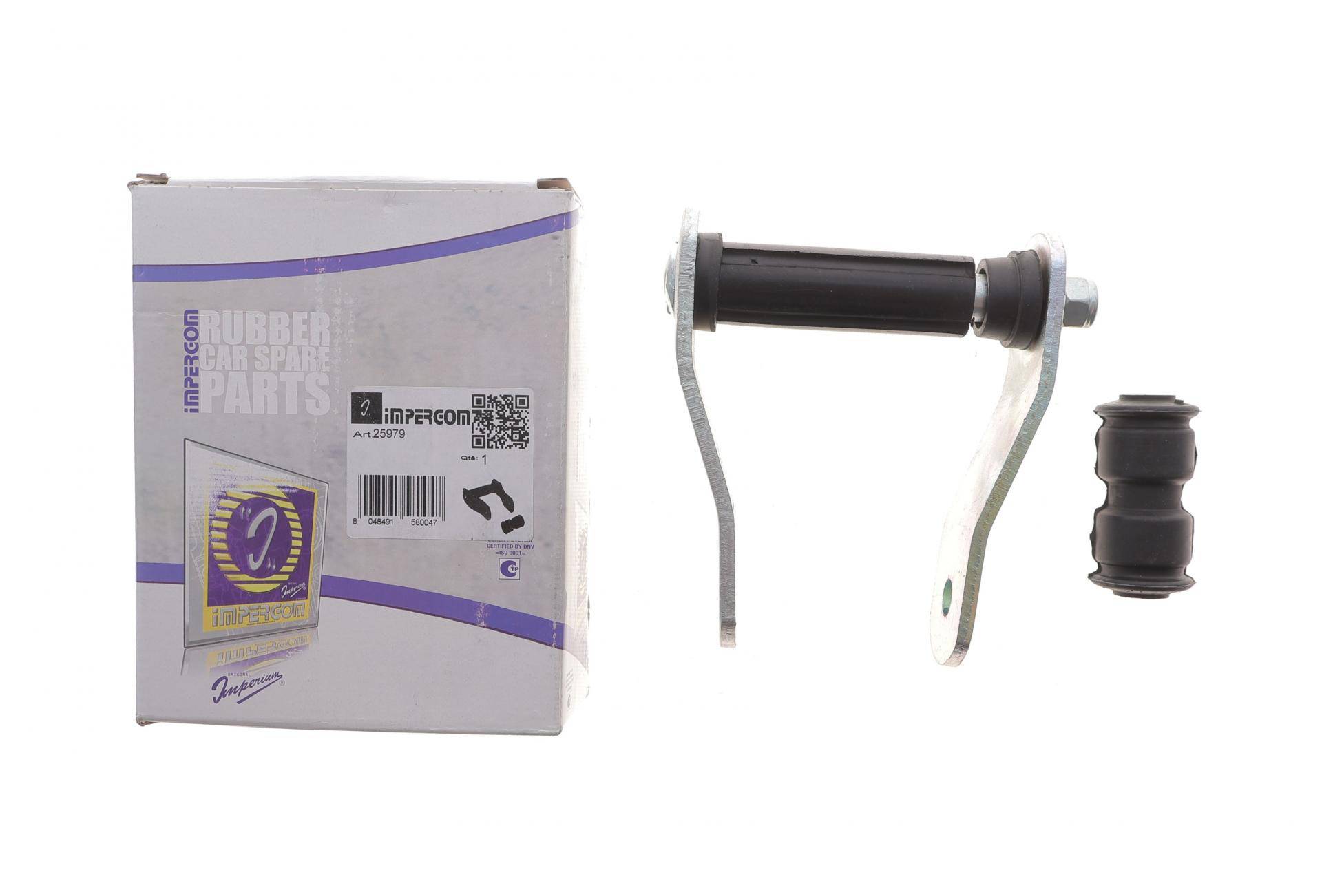 Кронштейн кріплення ресори (серьга) Fiat Doblo 01- (з сайленблоком ресори) к-кт