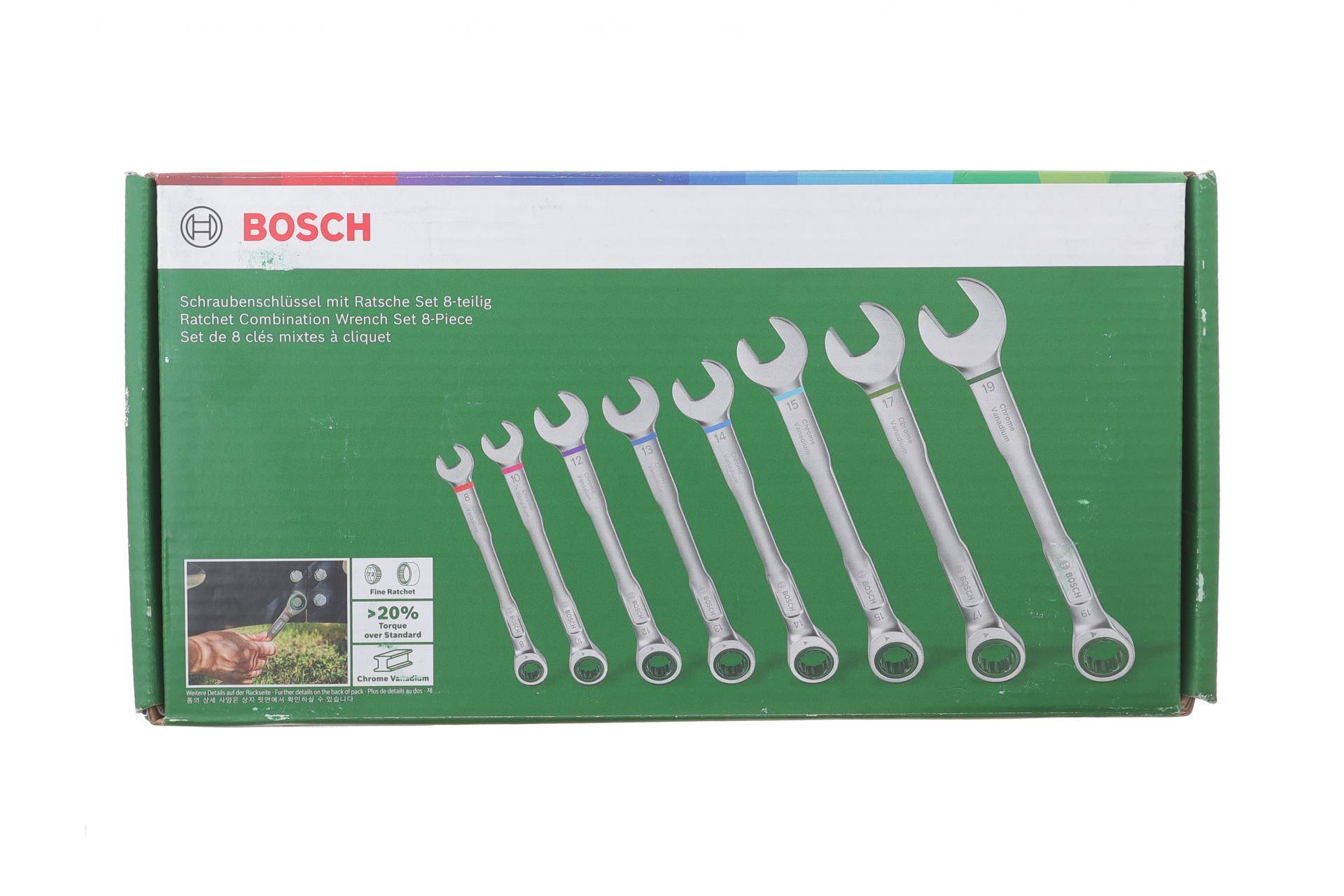 Набір ключів ріжково-накидних з тріскачкою 9-19 мм 8 од.