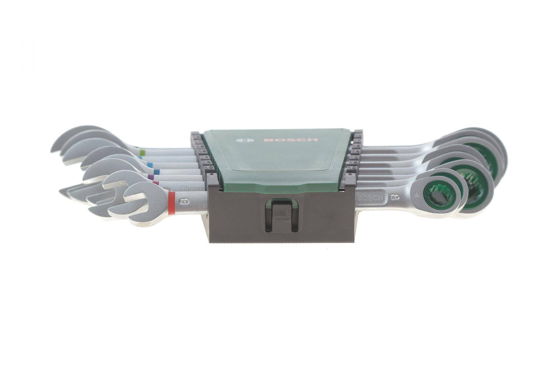 Набір ключів ріжково-накидних з тріскачкою 9-19 мм 8 од.