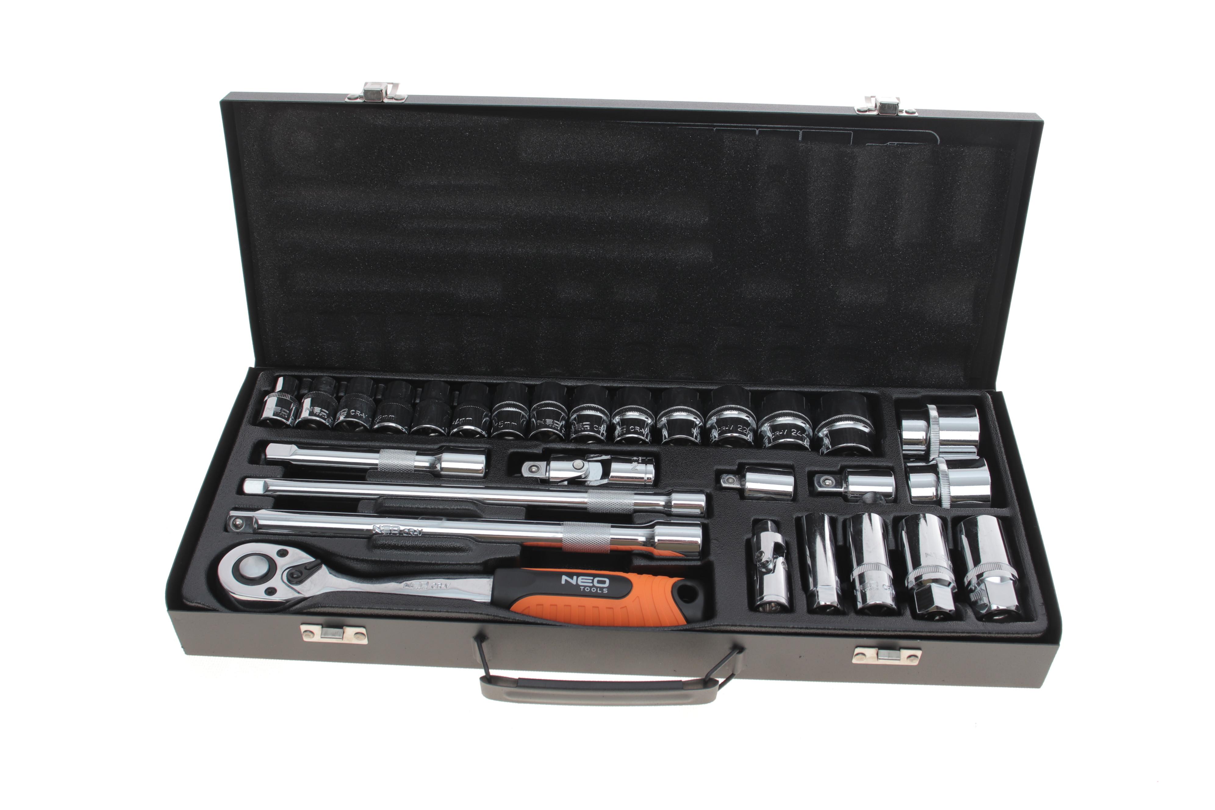 Набор торцевых головок с трещоткой 1/2" 28 ед.