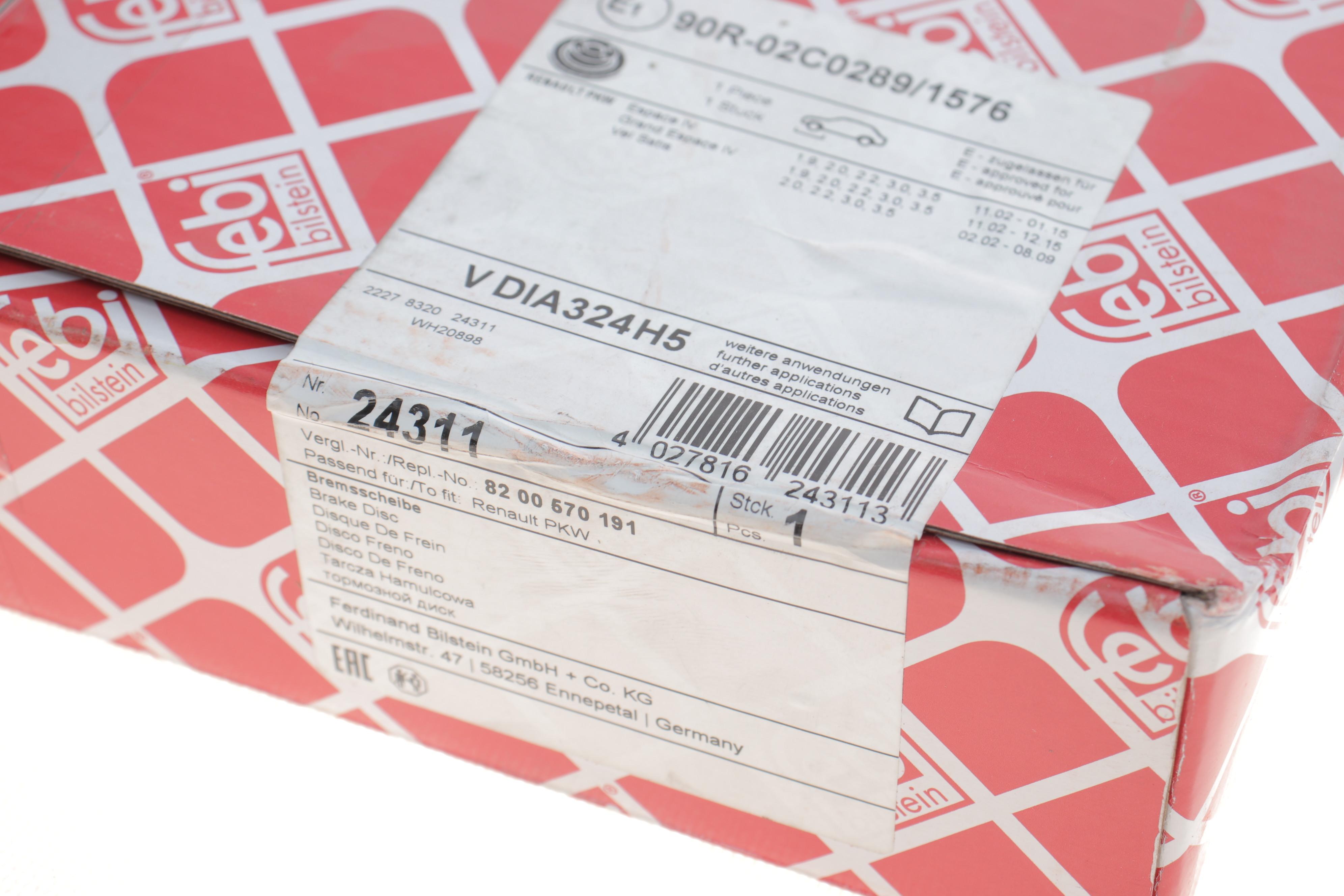 Диск тормозной (передний) Renault Espace IV/ Vel Satis 02- (324x28)