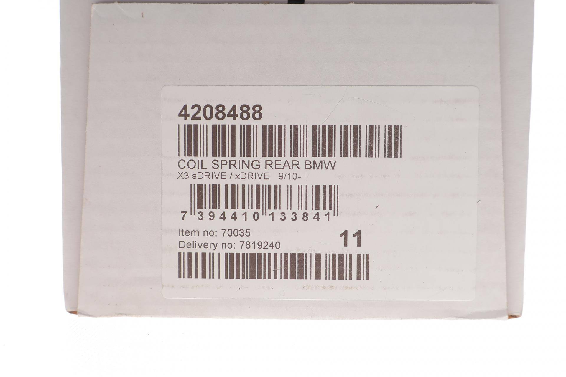 Пружина (задня) BMW X3 (F25) sDrive 18d/xDrive 20d/i/28i/30d/35d/35i 10-17 (SUV) (без спорт.х.ч.)