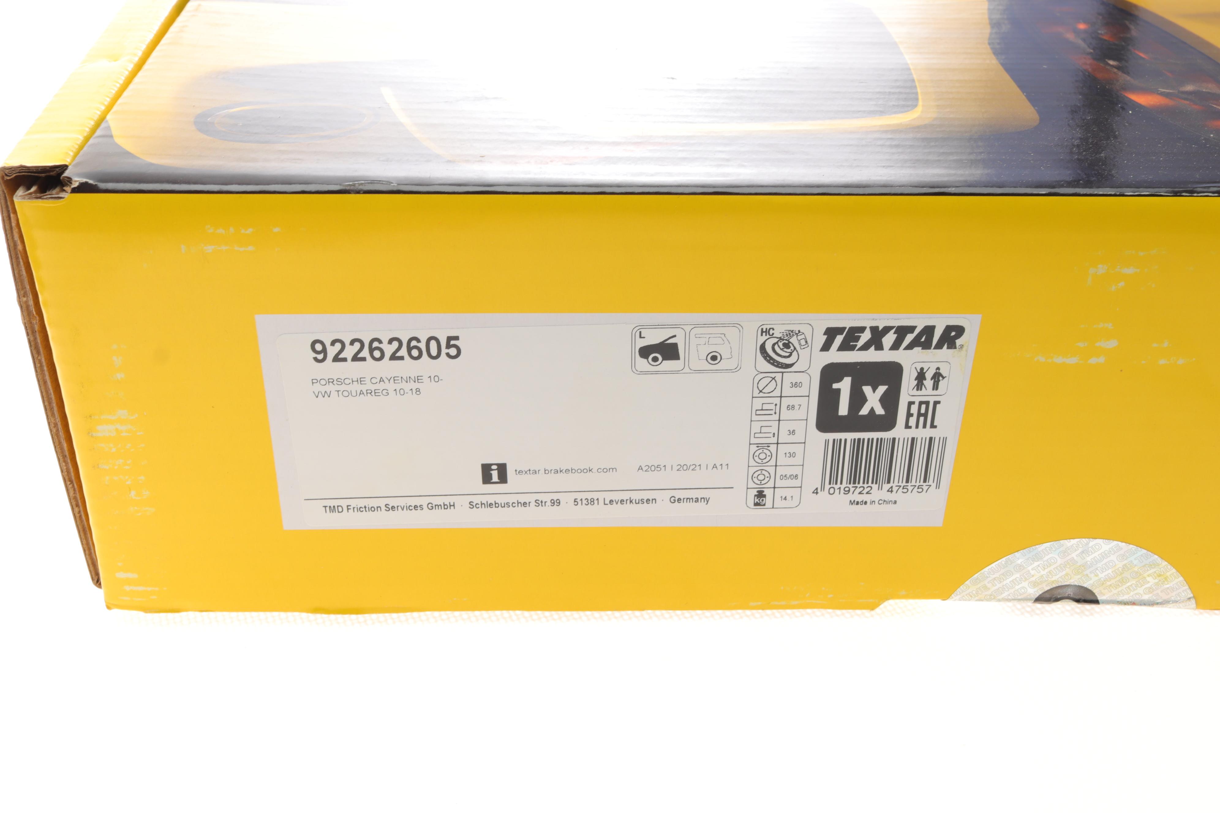 Диск гальмівний (передній) Porsche Cayenne 10-/VW Touareg 10-18 (360x36) (L) PRO+