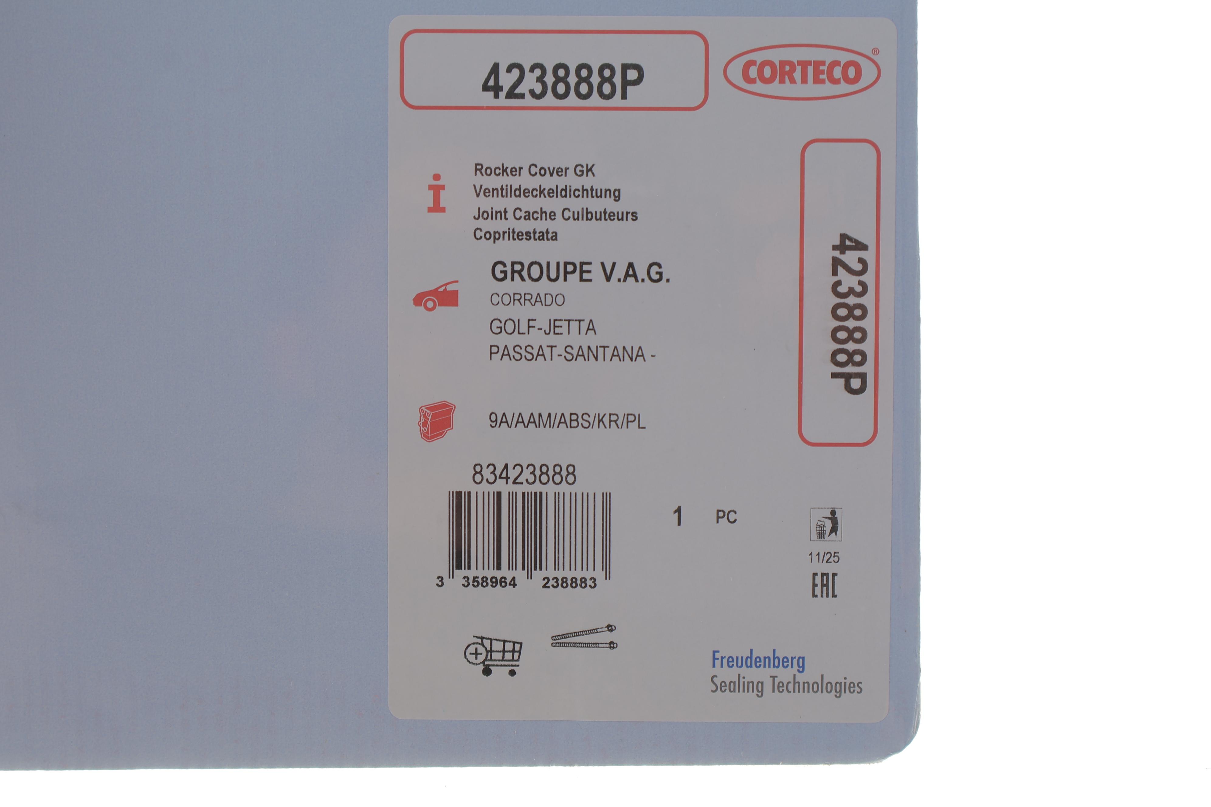 Прокладка крышки клапанов Audi 80/VW Golf II/III/Jetta II 1.8/2.0 86-99