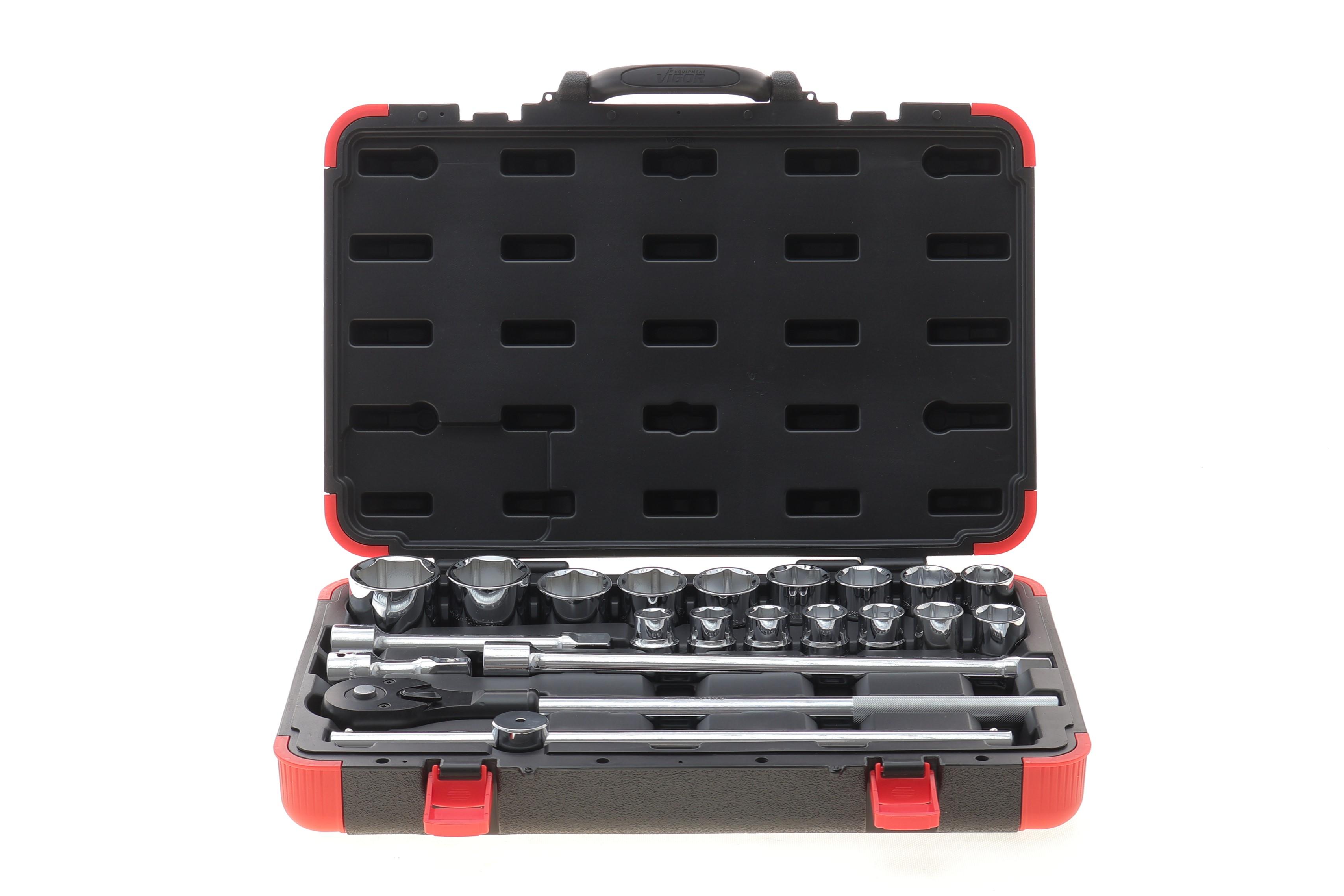 Набір інструментів комбінований 3/4" (головки) 21 од. (хромовані)