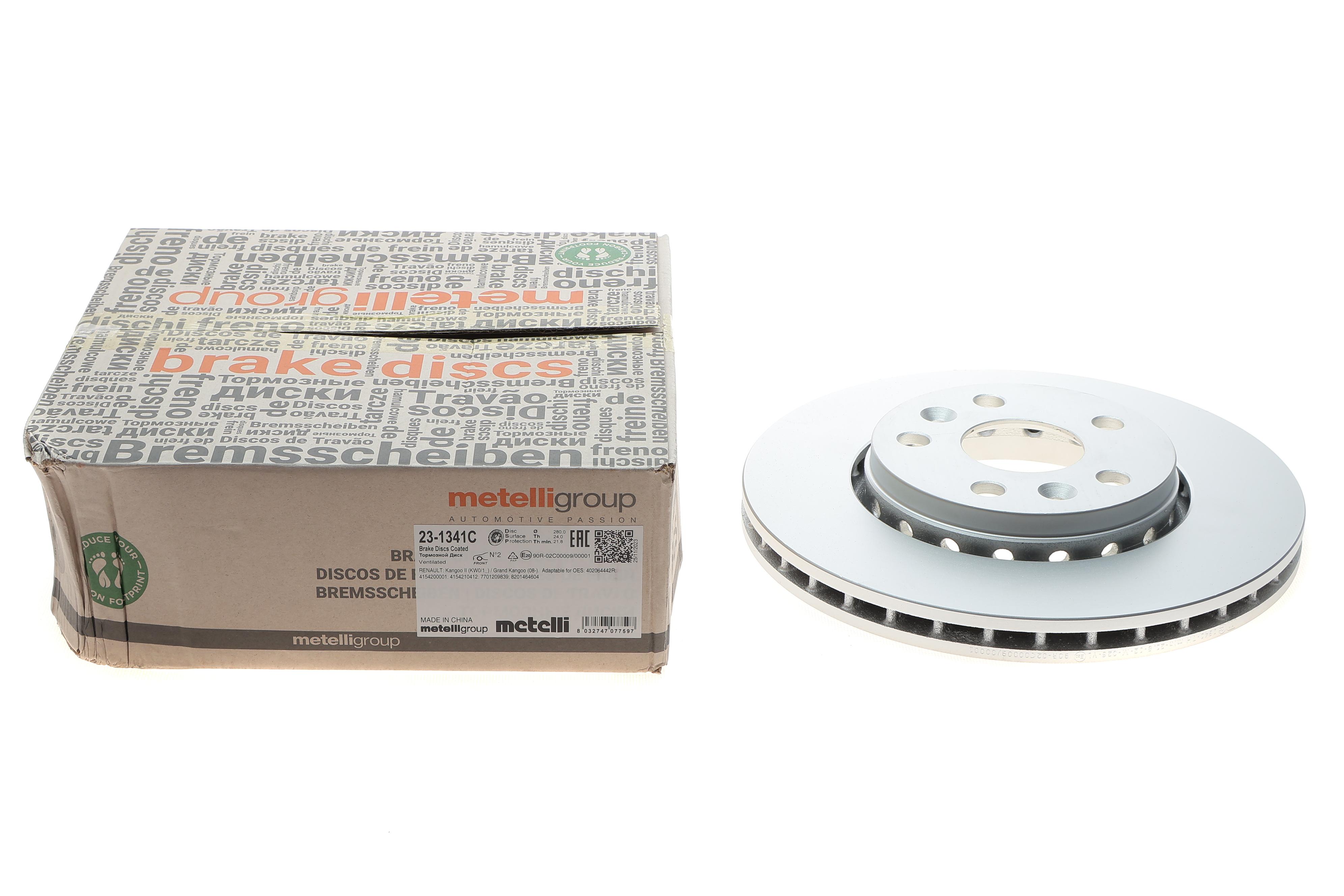 Диск гальмівний (передній) Renault Kangoo Express/Kangoo 08-/MB Citan 12- (280x24) (з покр.) (вент)