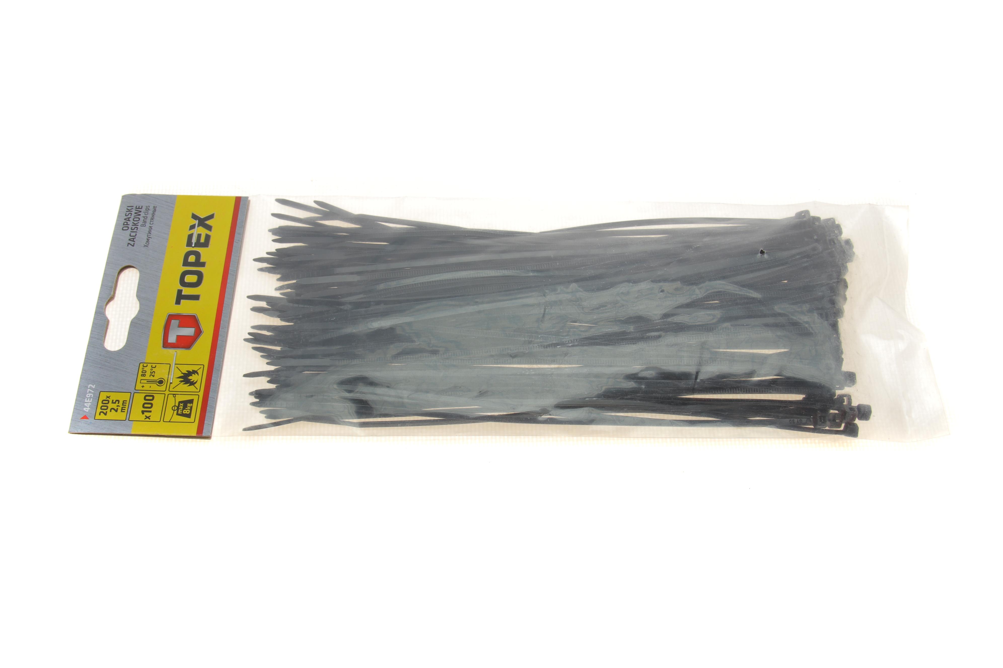 Набір стяжок пластикових 2,5x200 мм 100 од. (чорна)