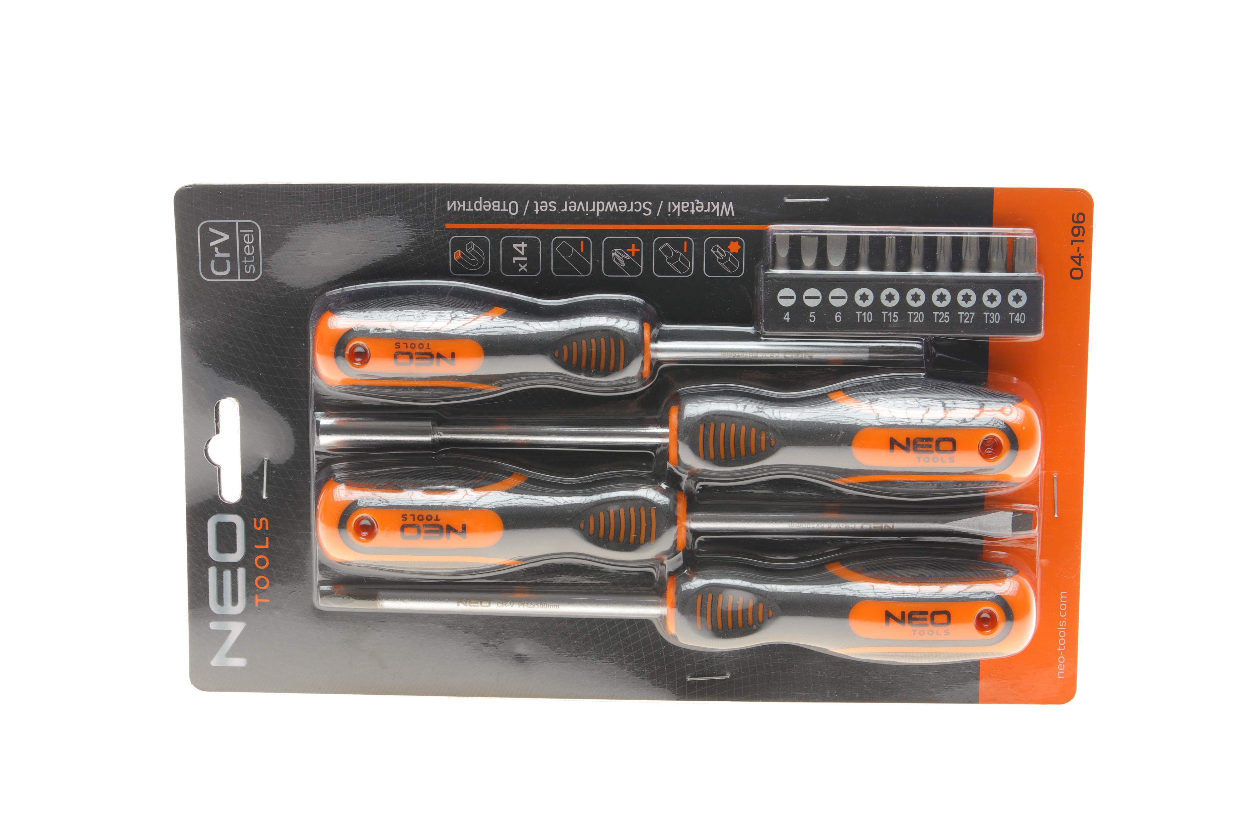 Набор отверток и бит SL, PH, Torx 14 ед.