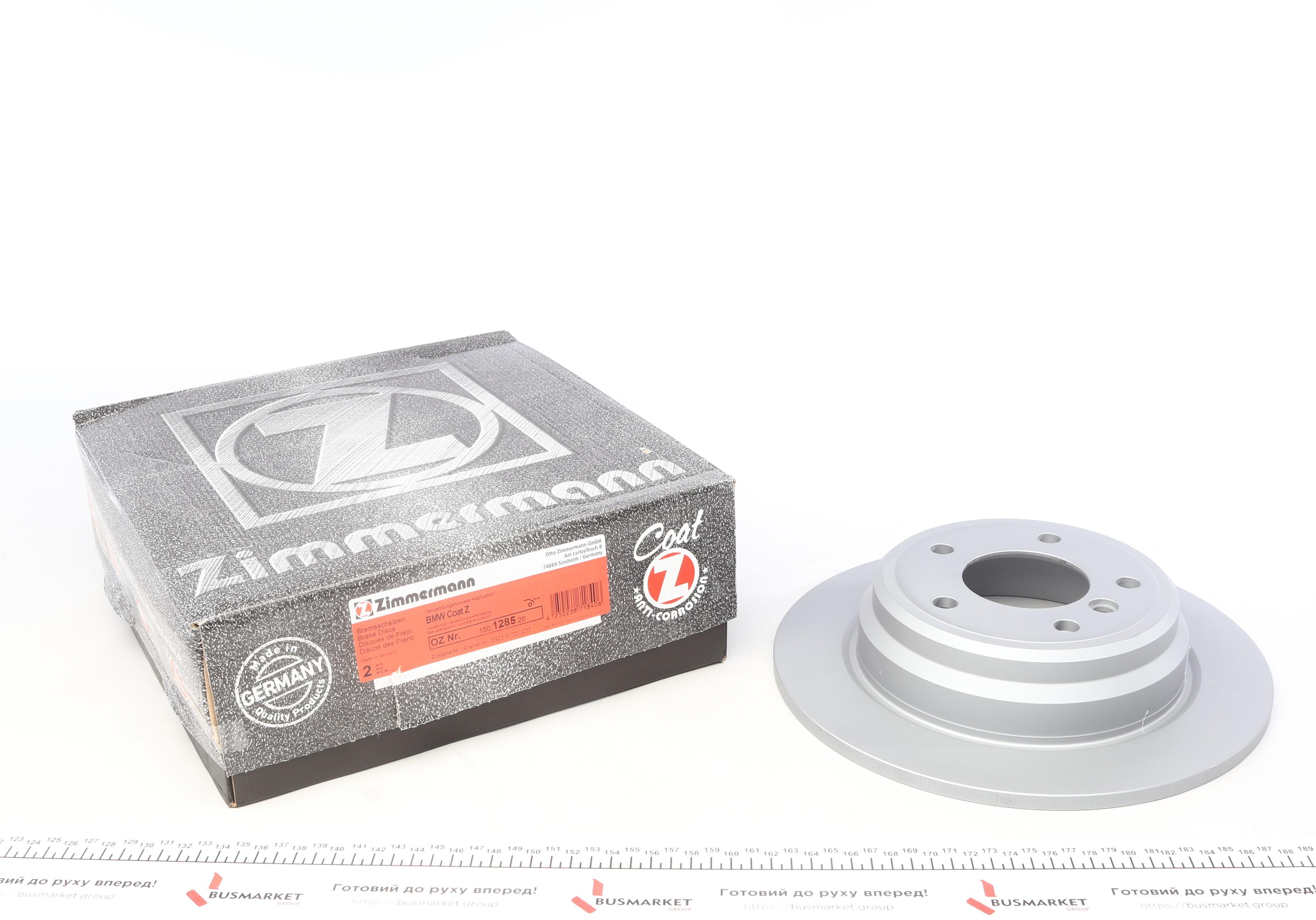 Диск тормозной (задний) BMW 5 (E39) 95-03 (298x10) (с покрытием) (полный)