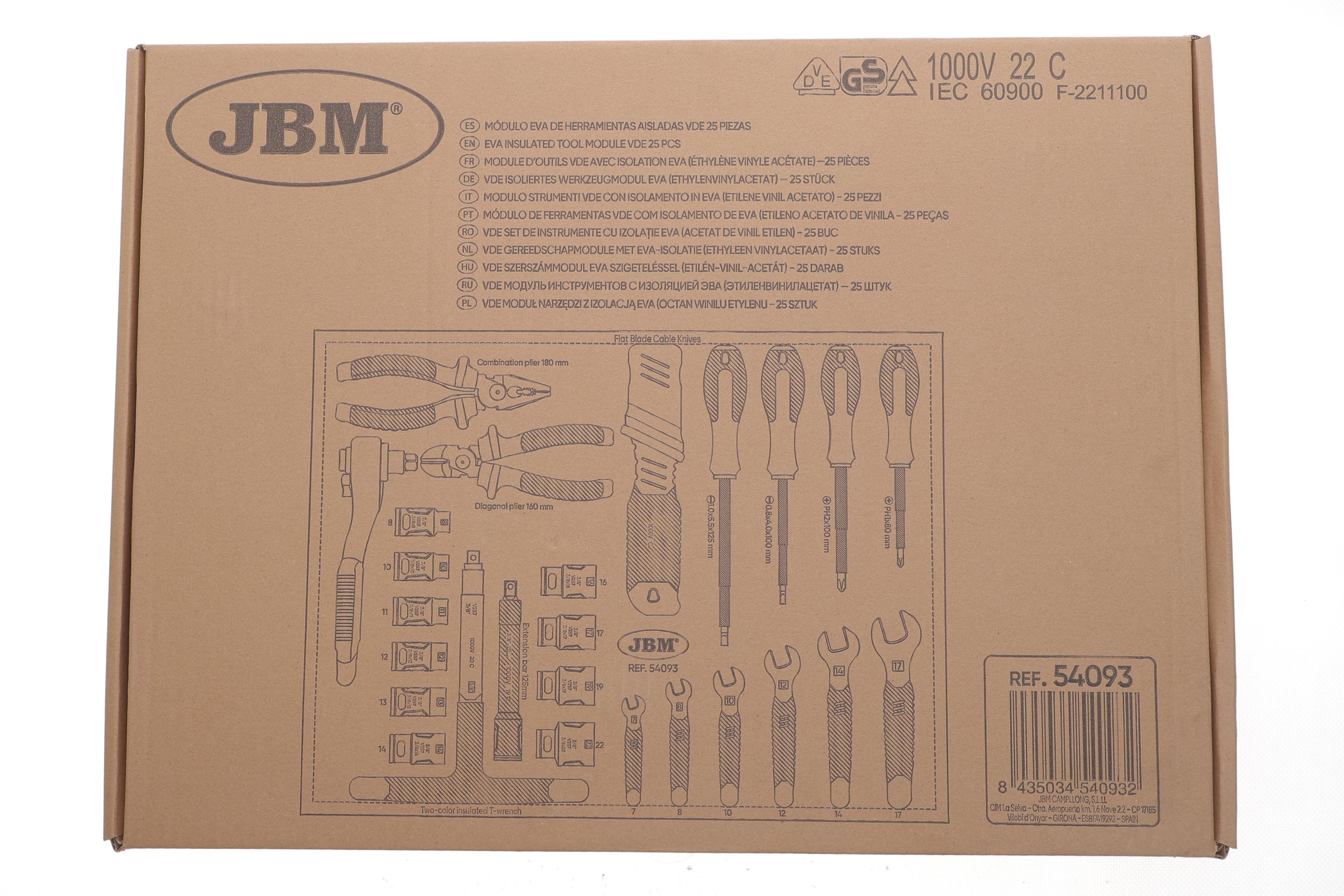 Набір інструменту ізольований 3/8" 26 од.