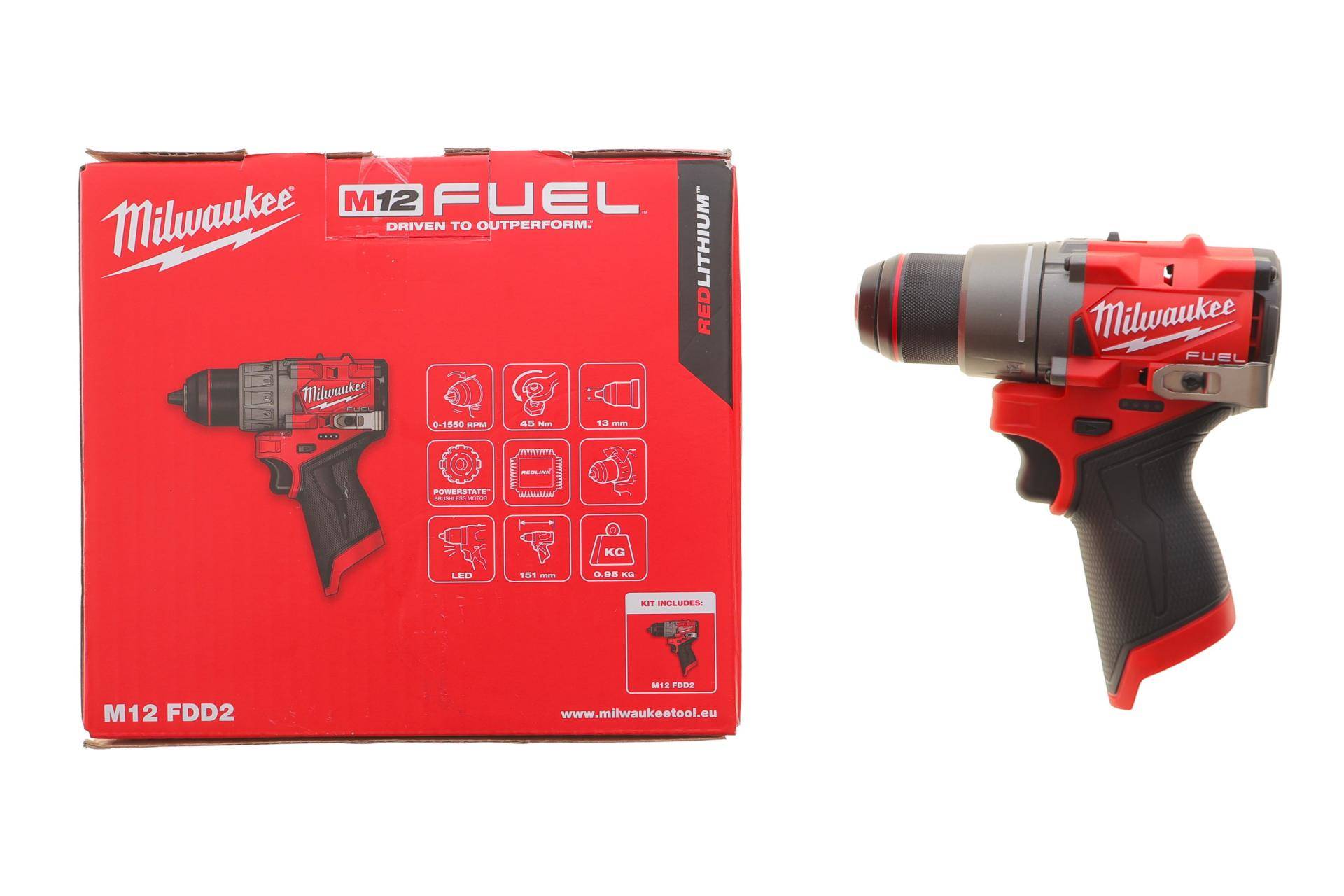 Дриль-шуруповерт акумуляторний M12 FDD2-0 (45 Nm/12V) 0–1550 об/хв