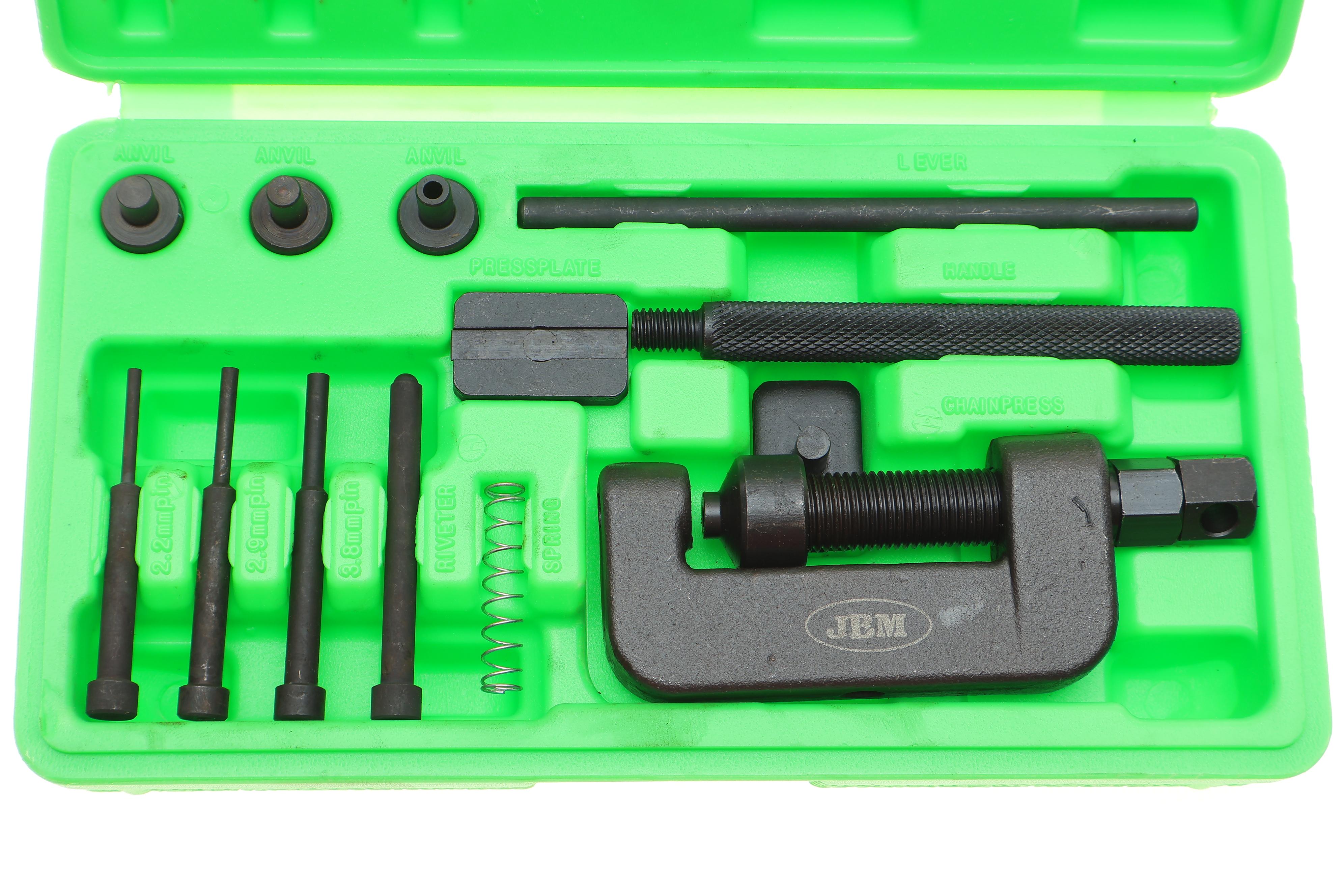 Набор инструмента для заклепки мото цепей 2.2mm/2.9mm/3.8mm