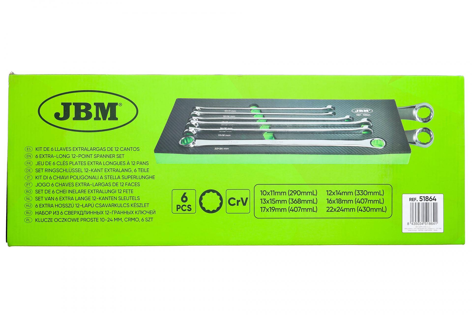 Набір ключів накидних 10x11-22x24 мм 6 од.