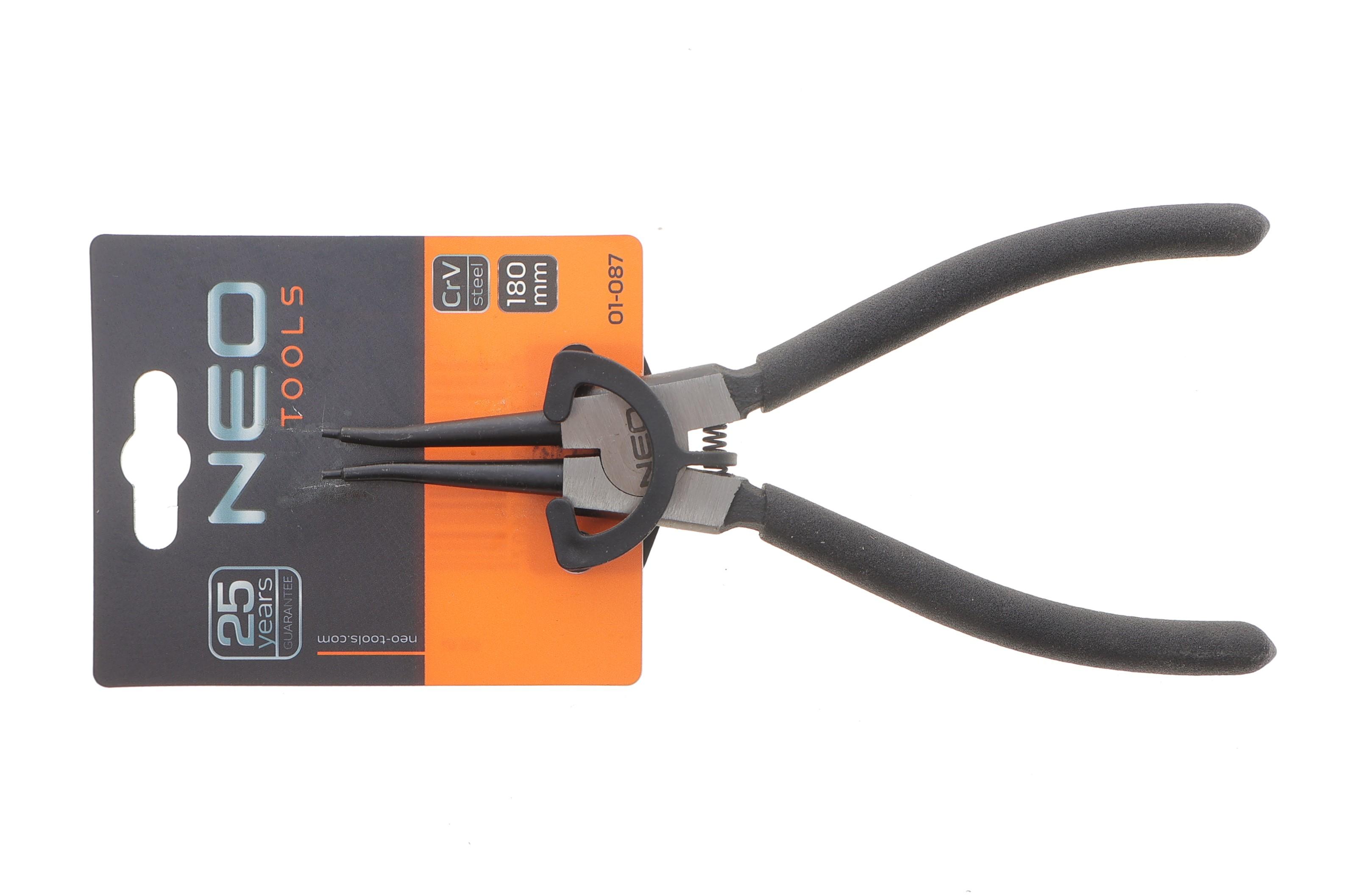 Щипці прямі для зовнішніх стопорних кілець 1,3x10-25 мм L-180 мм