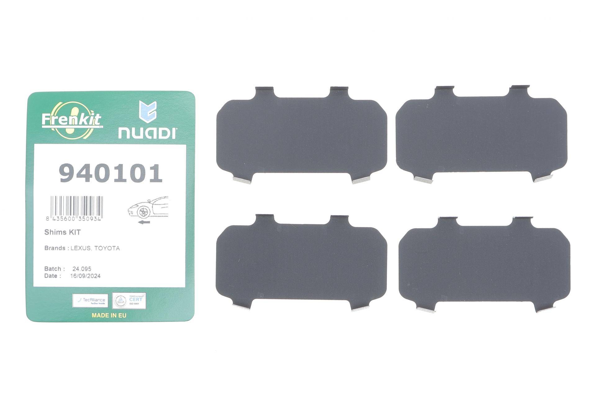 Комплект протискрипних пластин (передніх) Toyota Camry/Rav 4 IV 01- (Akebono)