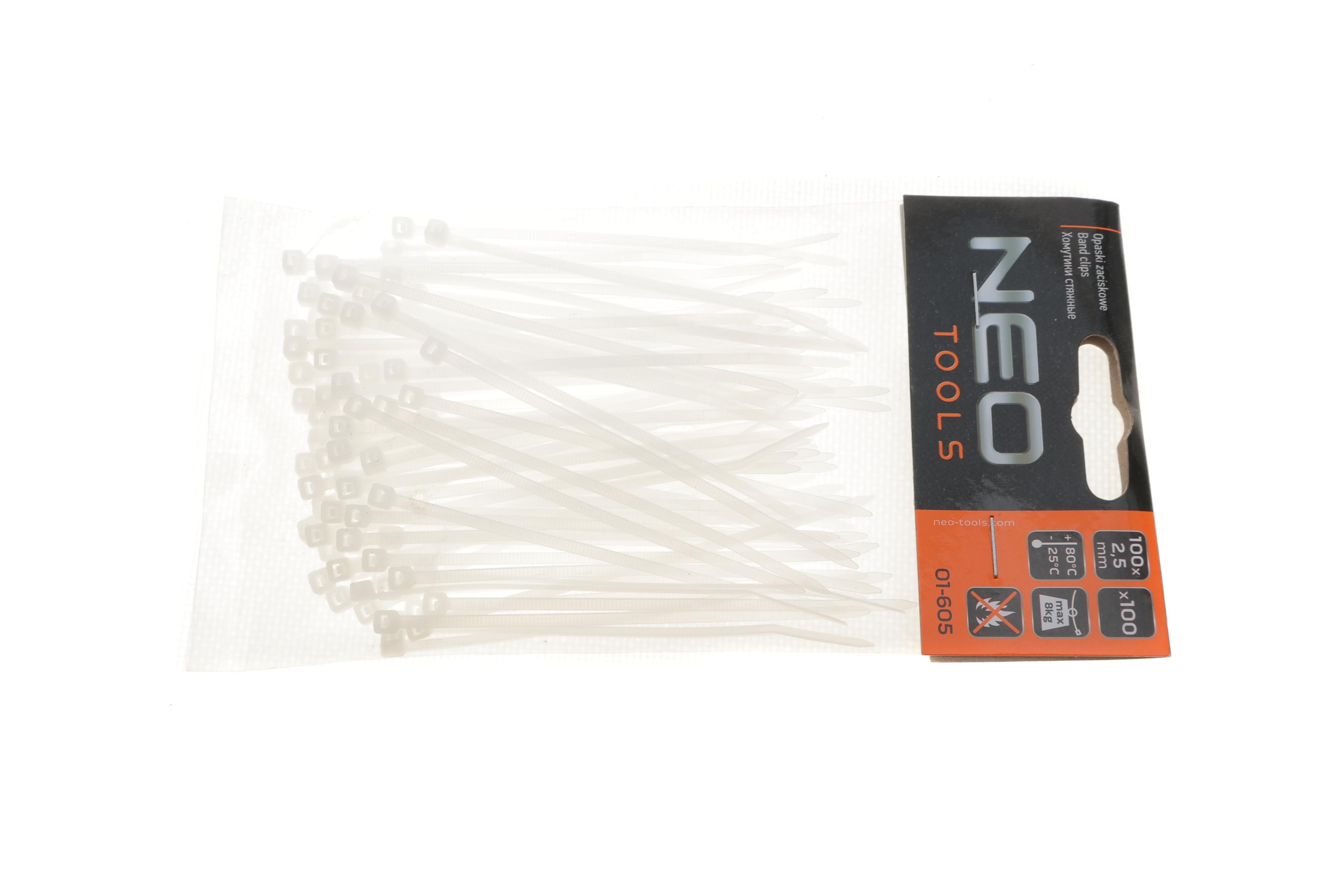 Набор стяжек пластиковых 2,5x100 мм 100 ед. (белая)