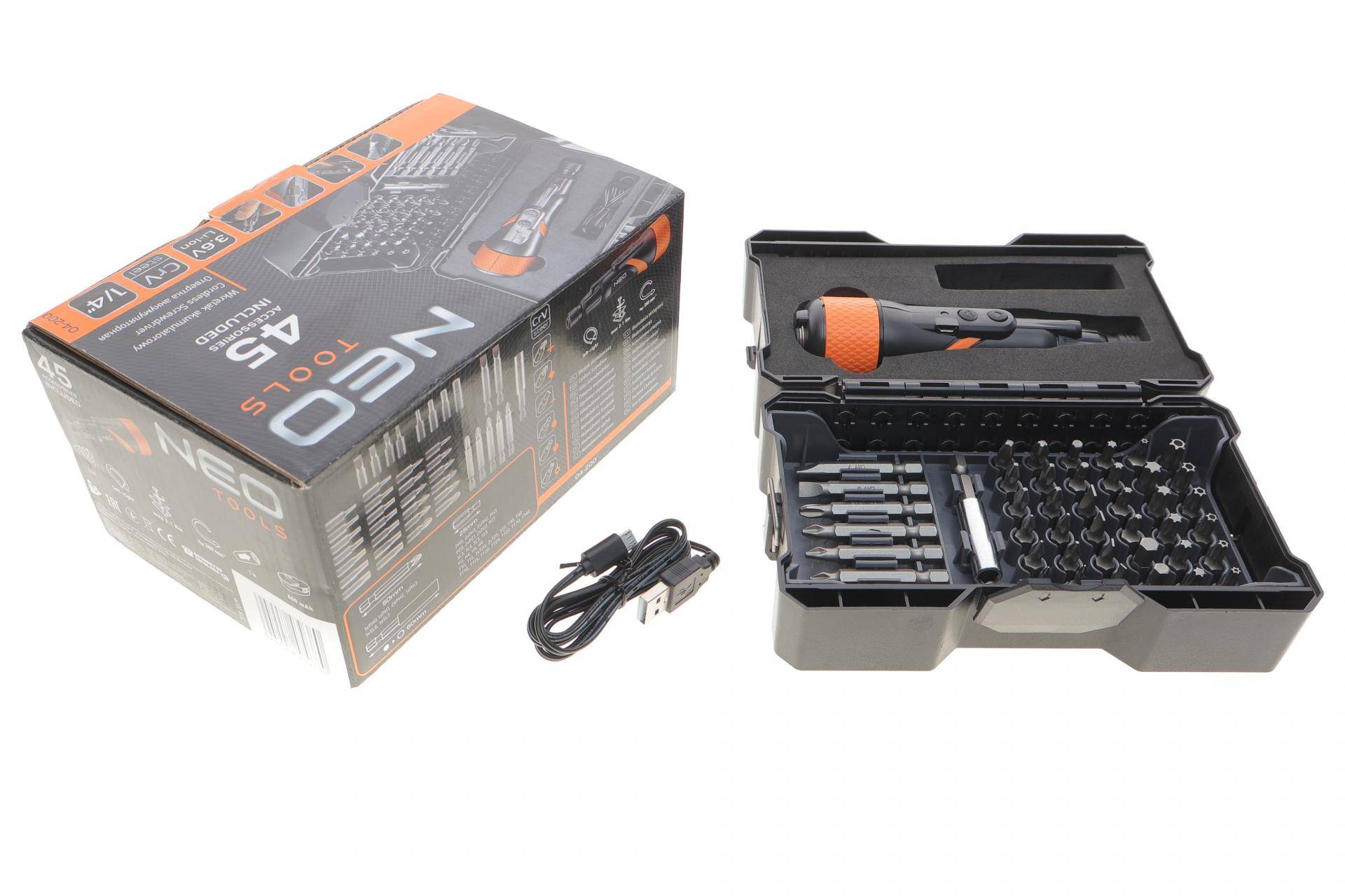 Викрутка акумуляторна та біти 45 од.