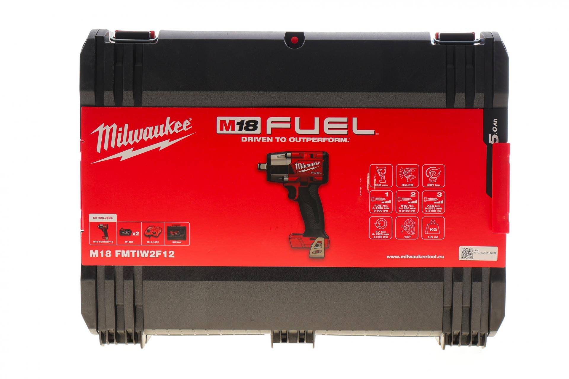 Гайкокрут акумуляторний 1/2" M18 FMTIW2F12-502X 881 Нм 5Ah (2 АКБ і заряд. пристрій)