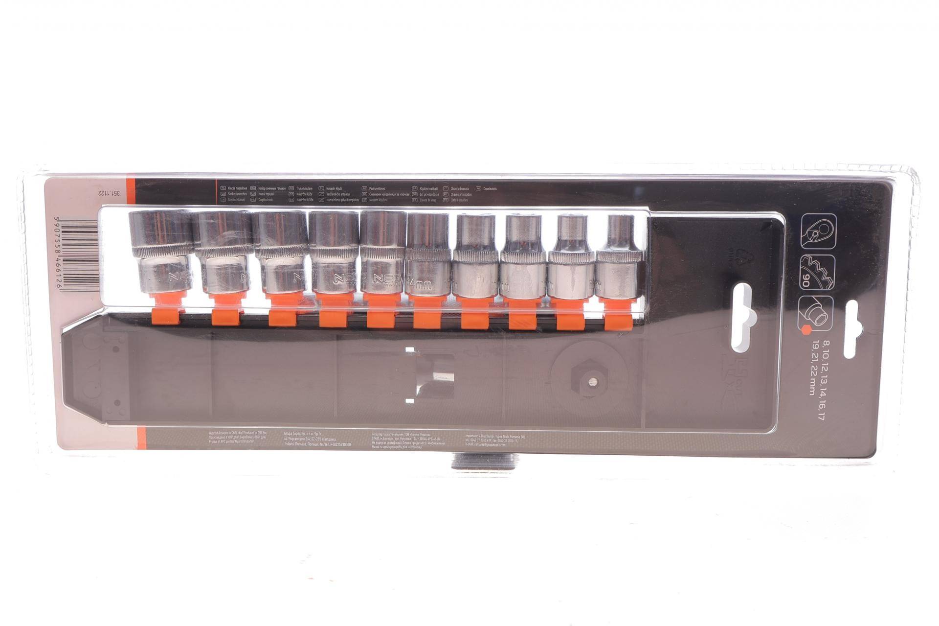 Набір торцевих головок з тріскачкою 1/2" 12 од. (хромовані)