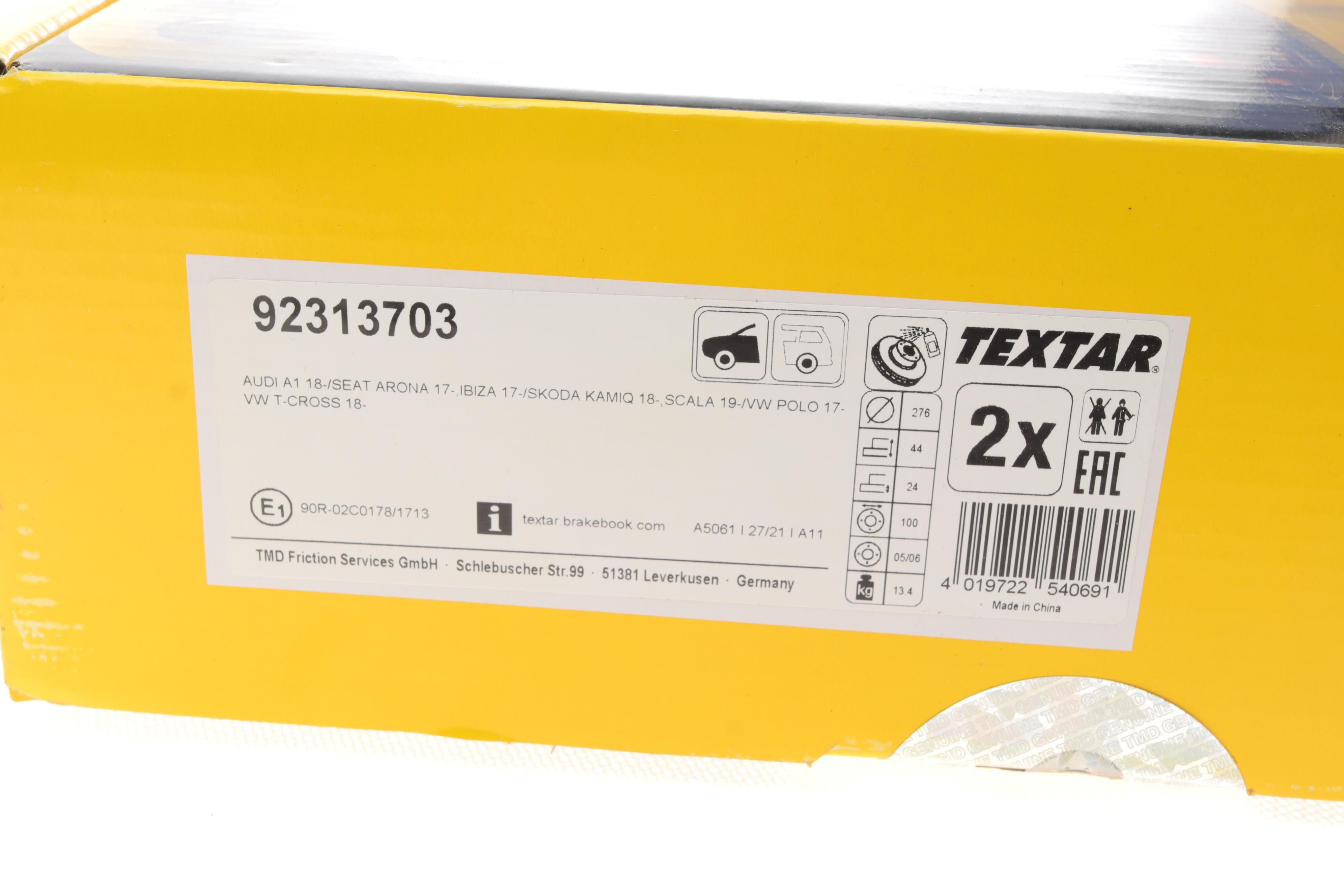 Диск гальмівний (передній) Audi A1/VW Polo 17- (276x24) PRO