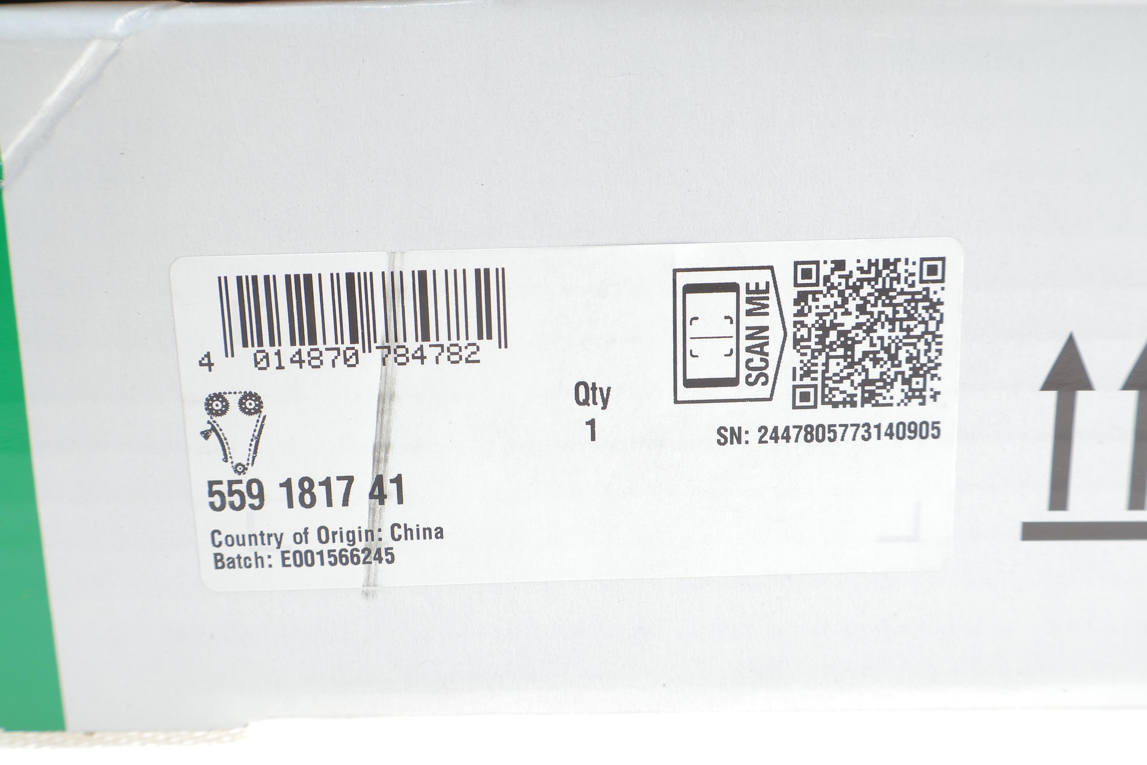 Комплект ланцюга ГРМ Fiat Doblo 1.3 D Multijet/JTD 16V, 04- (повний к-кт), (ланцюг INA)