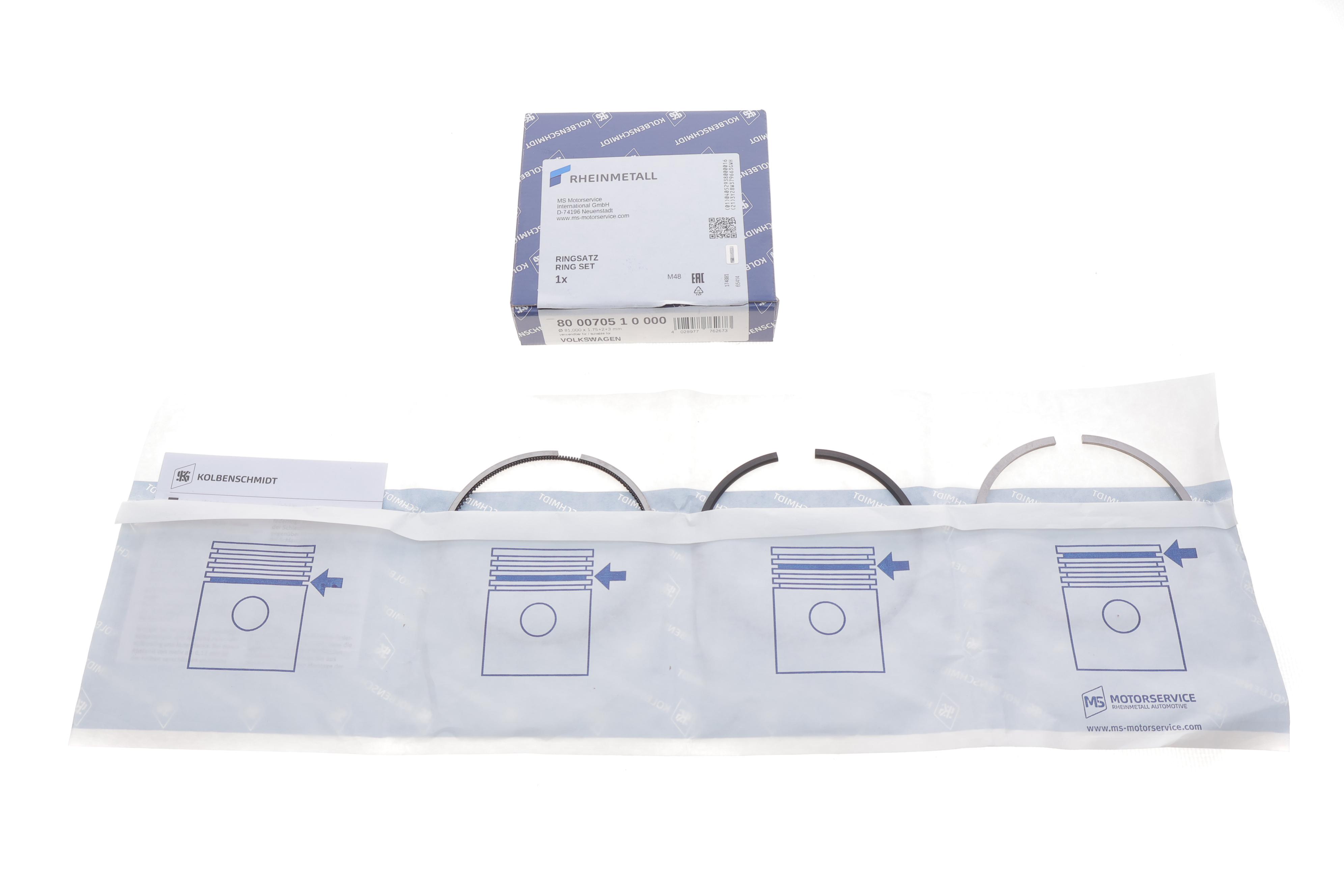 Кільця поршневі VW Caddy/Golf/Passat 2.0SDI/TDI 04- (81.00mm/STD) (1.75-2-3)