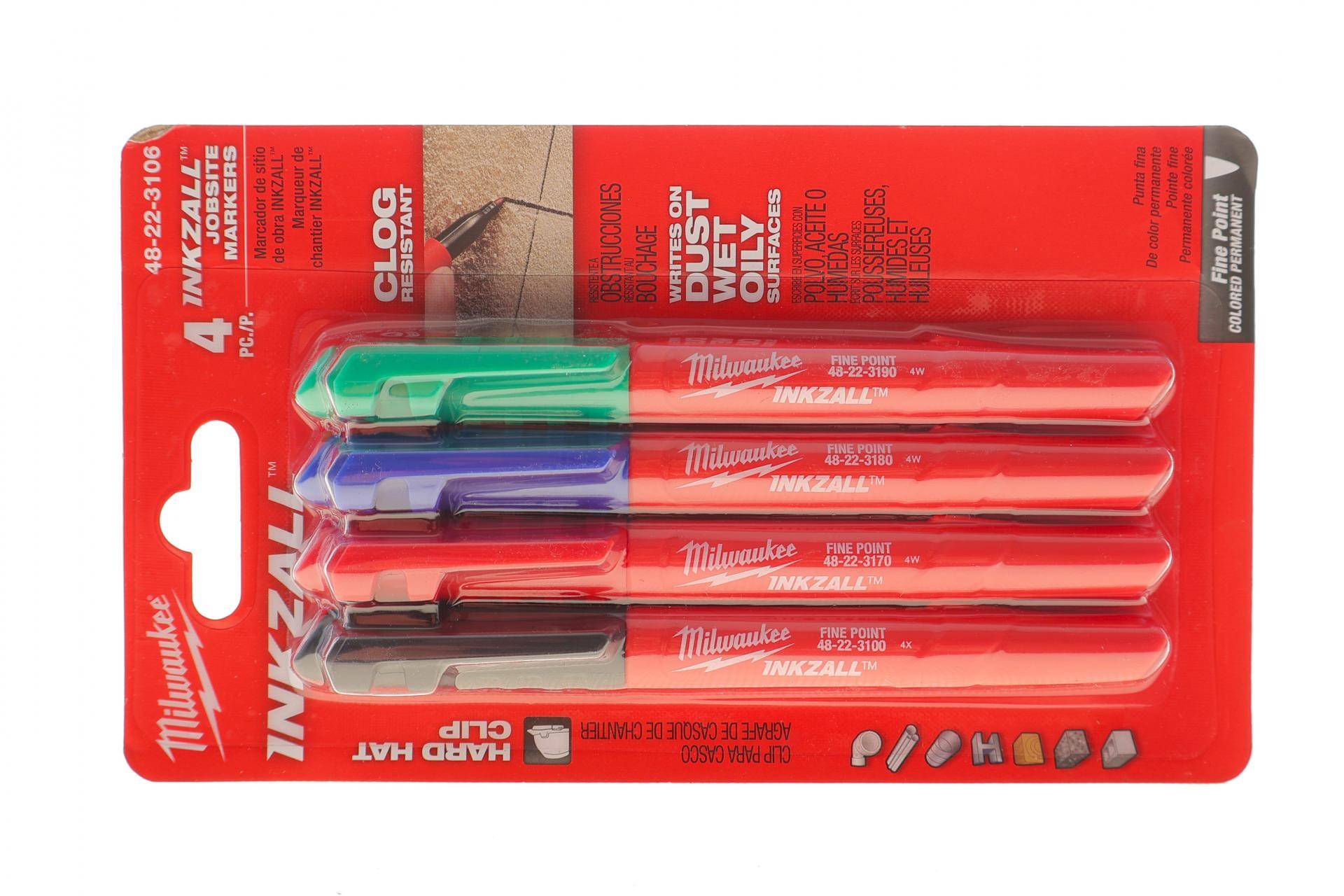 Набір маркерів 4 шт (зелений/синій/червоний/чорний)