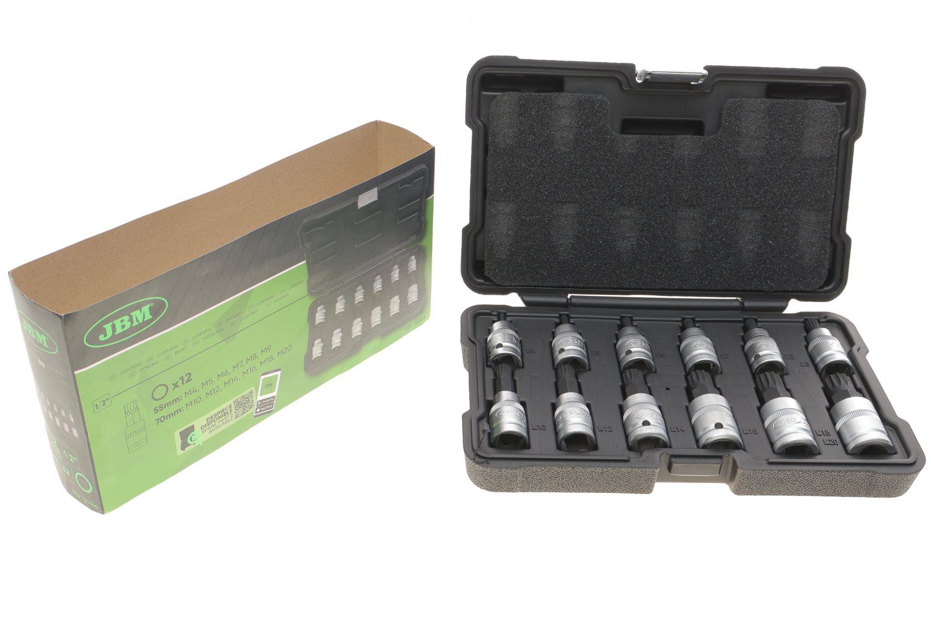 Набір головок 1/2" зі вставками XZN 12 од.