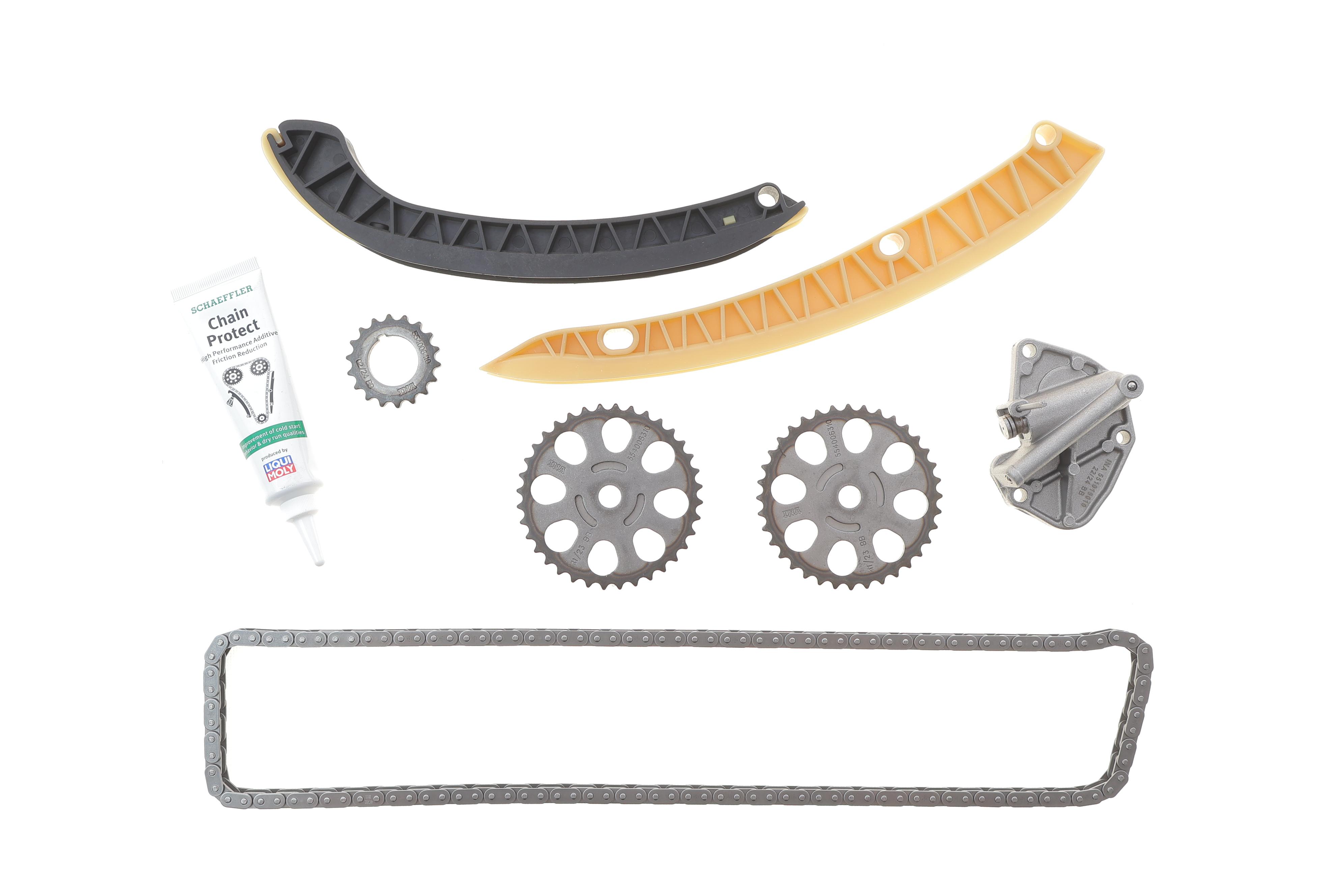 Комплект ланцюга ГРМ Skoda Fabia I/Roomster 1.2i, 03-15, 47/51kw, (ланцюг INA)