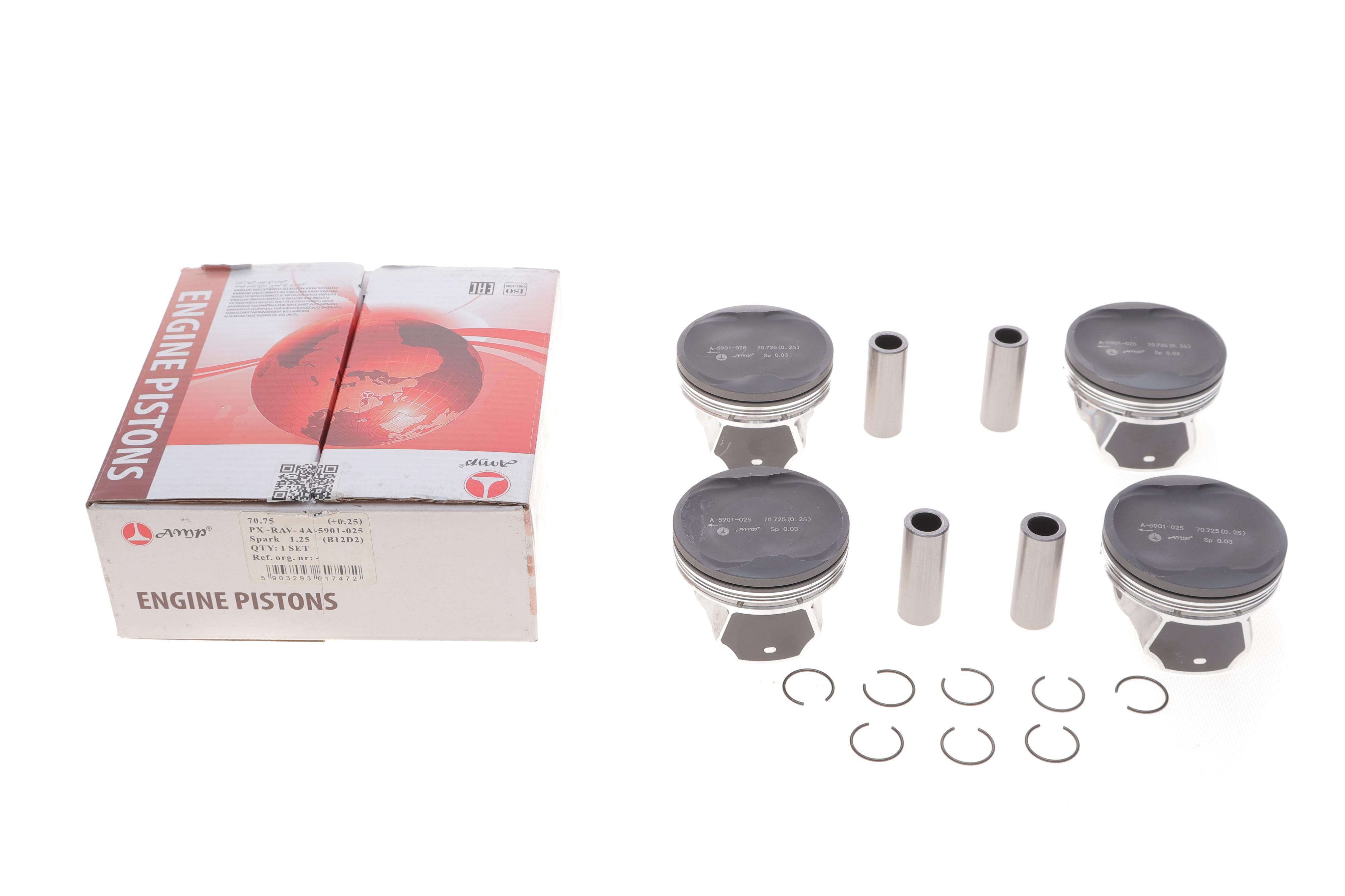 Поршень Ravon R2 1.2 15- (70.75mm/+0.25) (к-кт 4 шт)