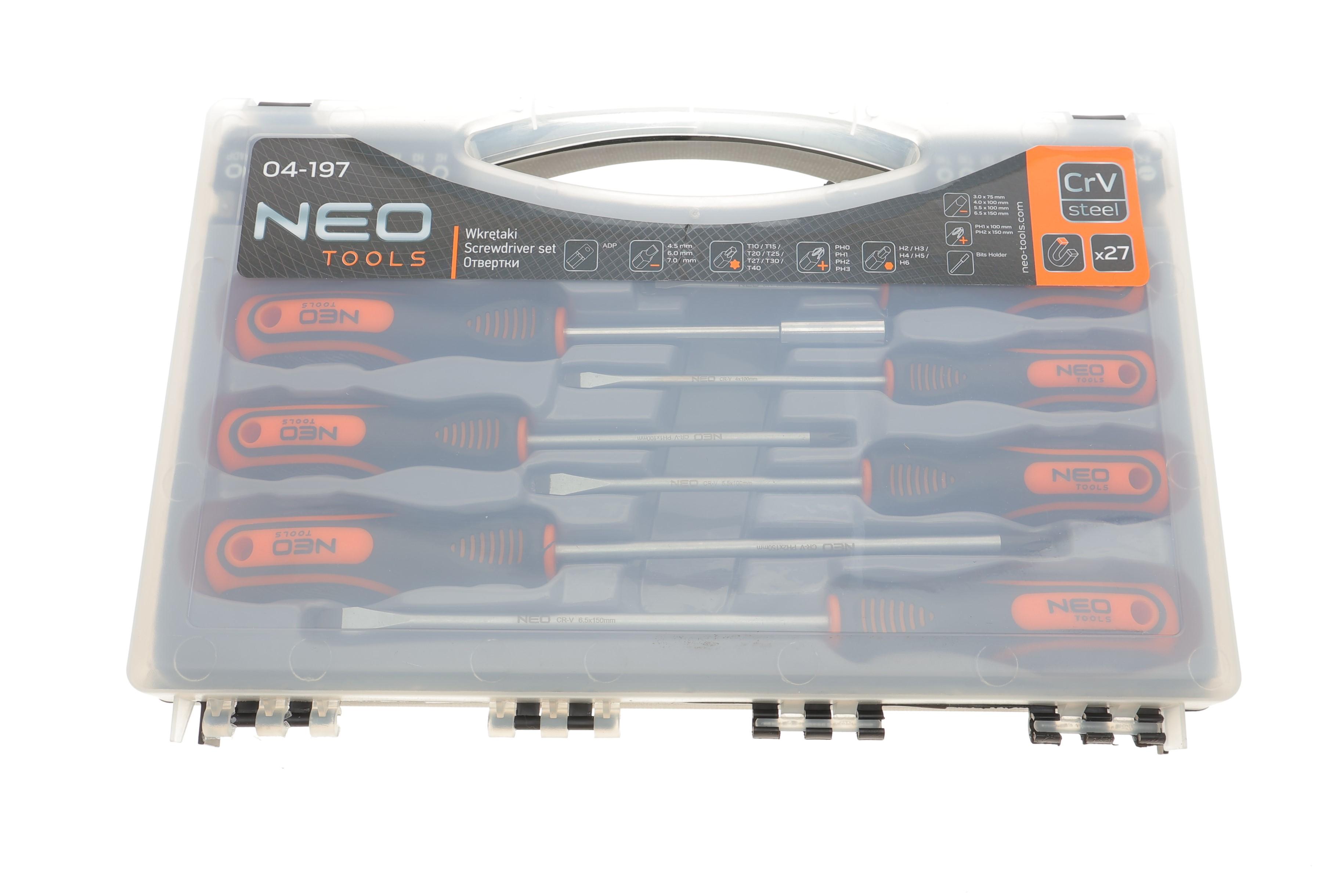 Набор отверток и бит SL, PH, Torx, Hex 27 ед.