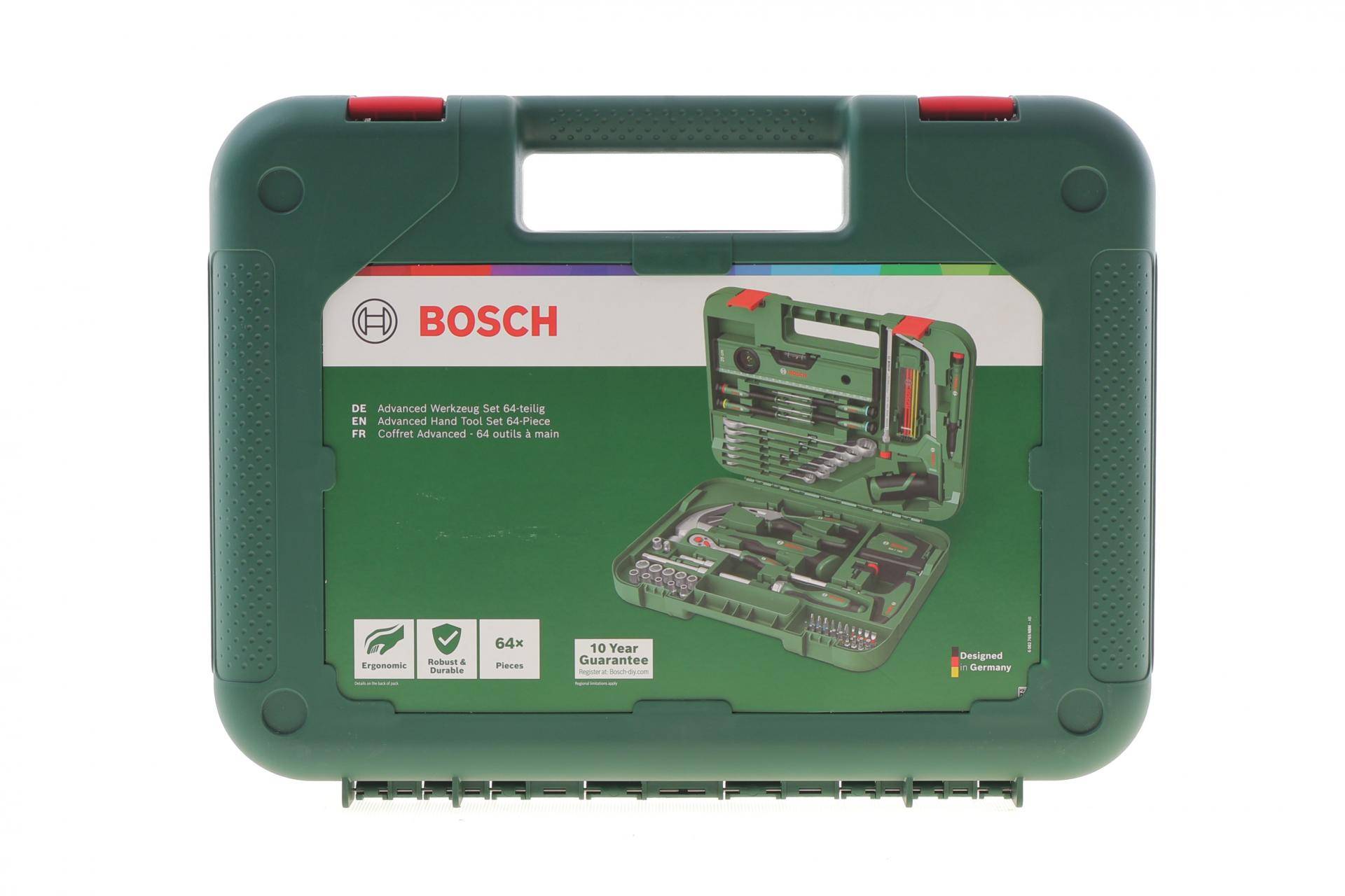 Набір інструменту комбінований (молоток, біти, викрутка, плоскогубці, рівень, ножівка) 64 од.