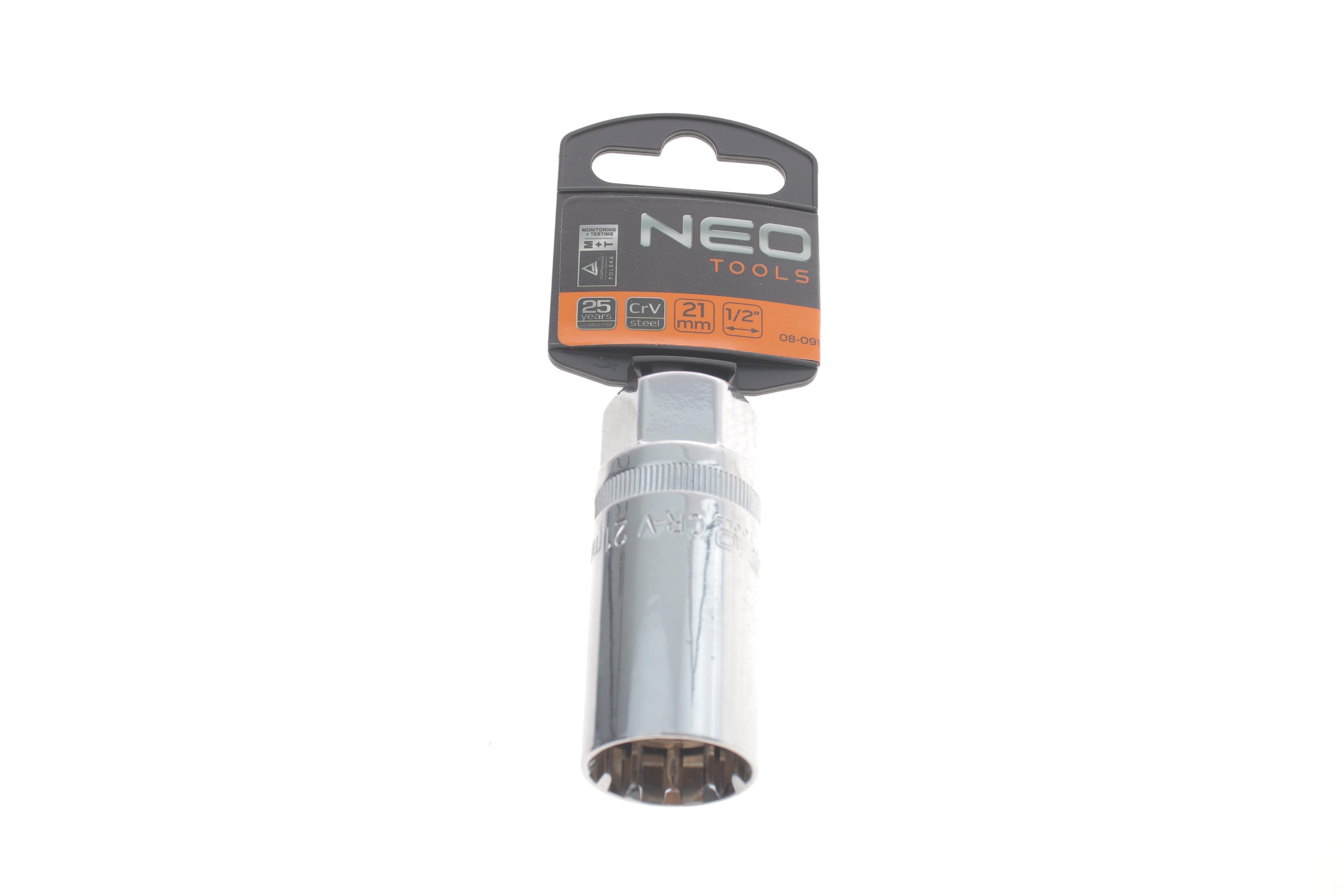 Головка свічкова 1/2" 21 мм (хромована)