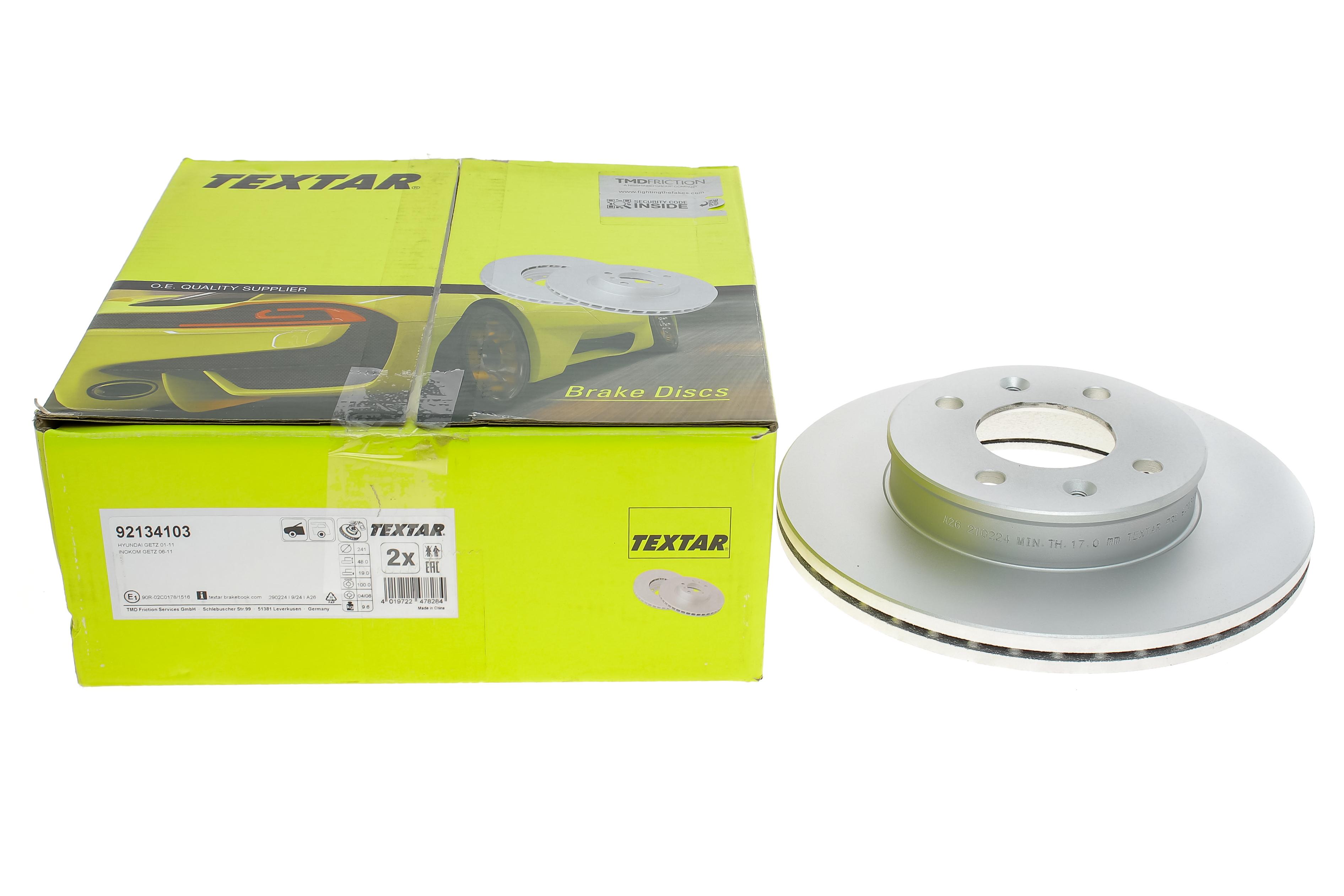 Диск тормозной (передний) Hyundai Getz 02-10 (241x19) PRO