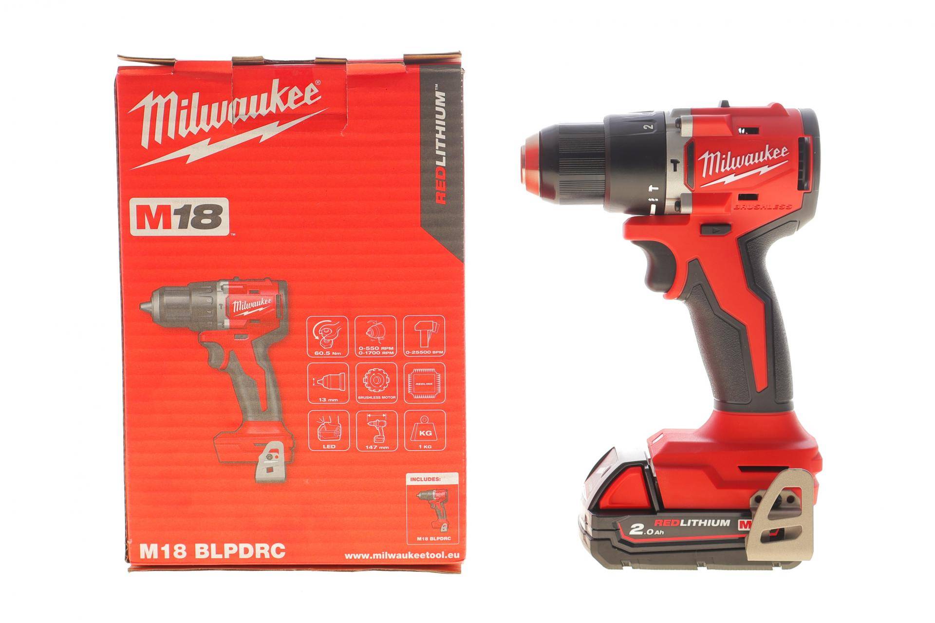 Дриль-шуруповерт акумуляторний M18 BLPDRC‑0 (60 Nm/18V) 0–1700 об/хв (+АКБ)