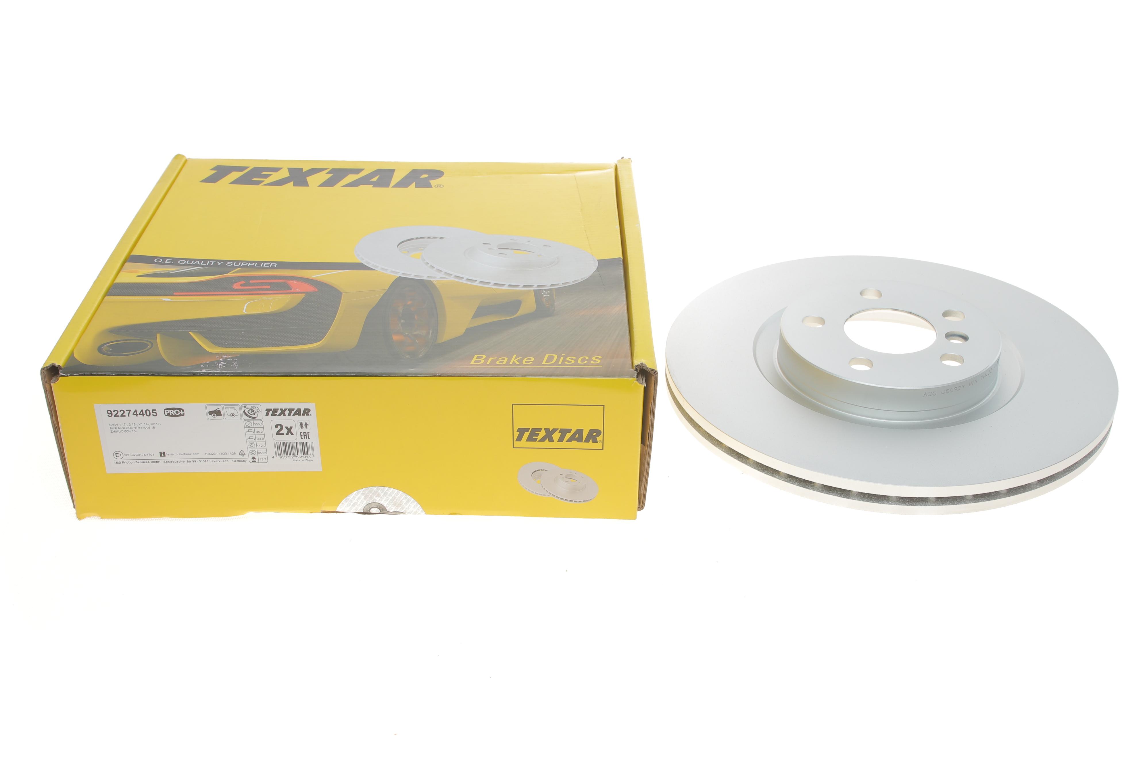 Диск тормозной (передний) BMW 1 (F40)/2 (F45)/X1 (F48)/Mini Cooper S 13- (330x24) PRO+