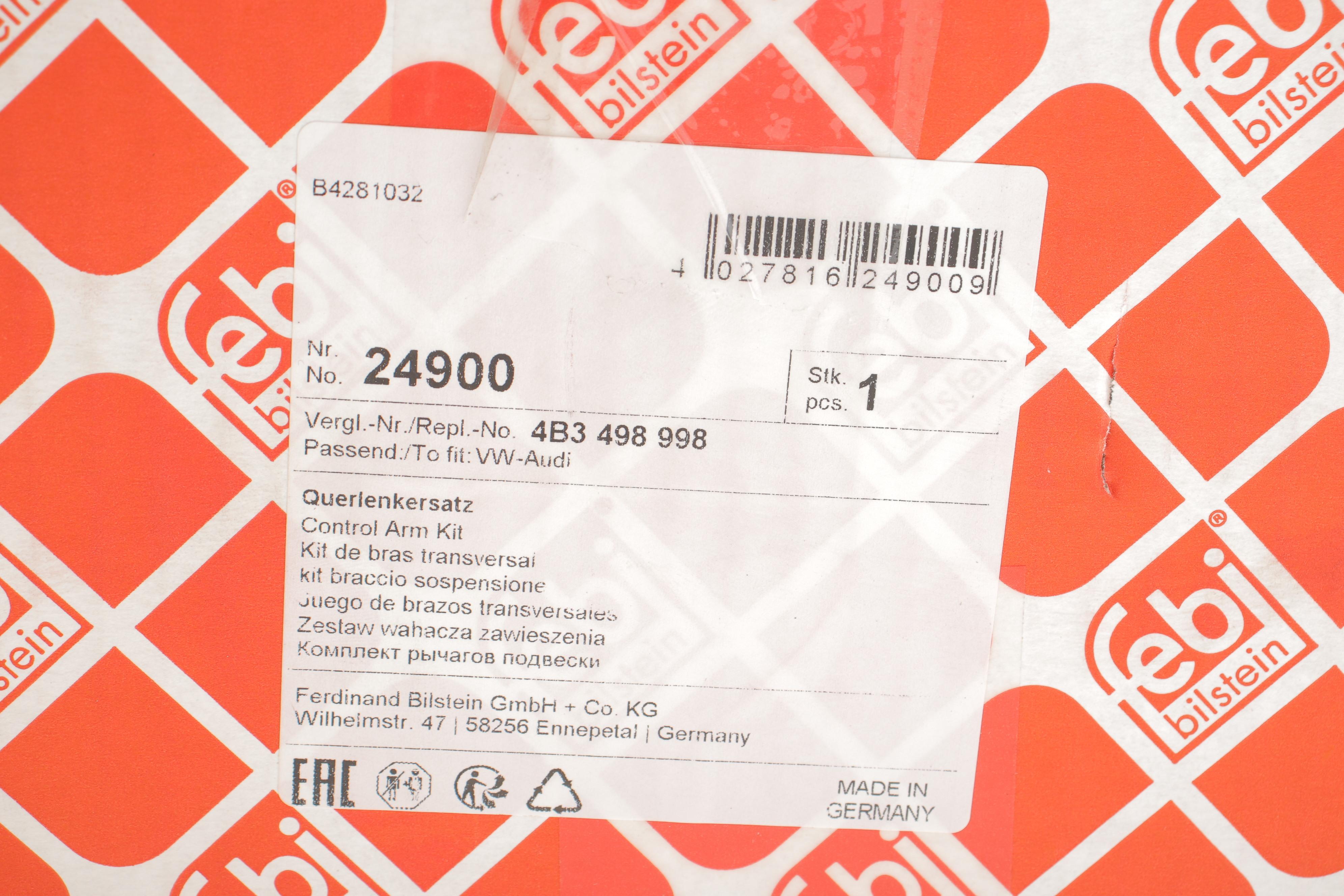 Комплект важелів підвіски (передньої) Audi A4 94-00/A6 97-05/VW Passat B5 00-05 (тонкий палец/повний